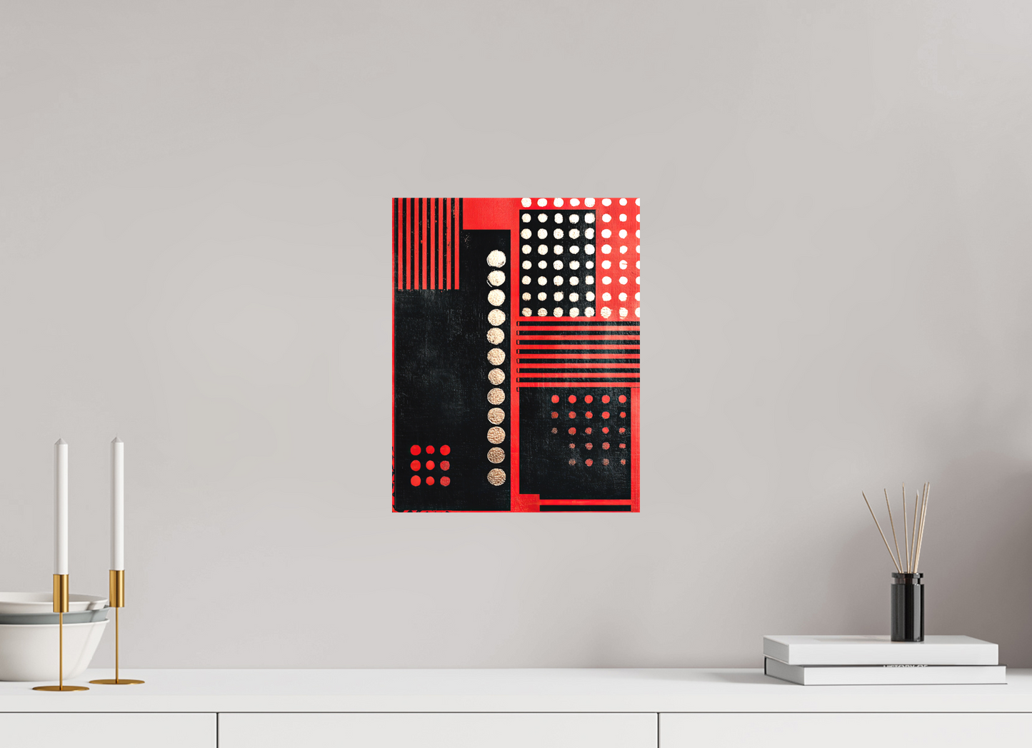 10 x 12.8″, Textile on Canvas Abstract Barcode