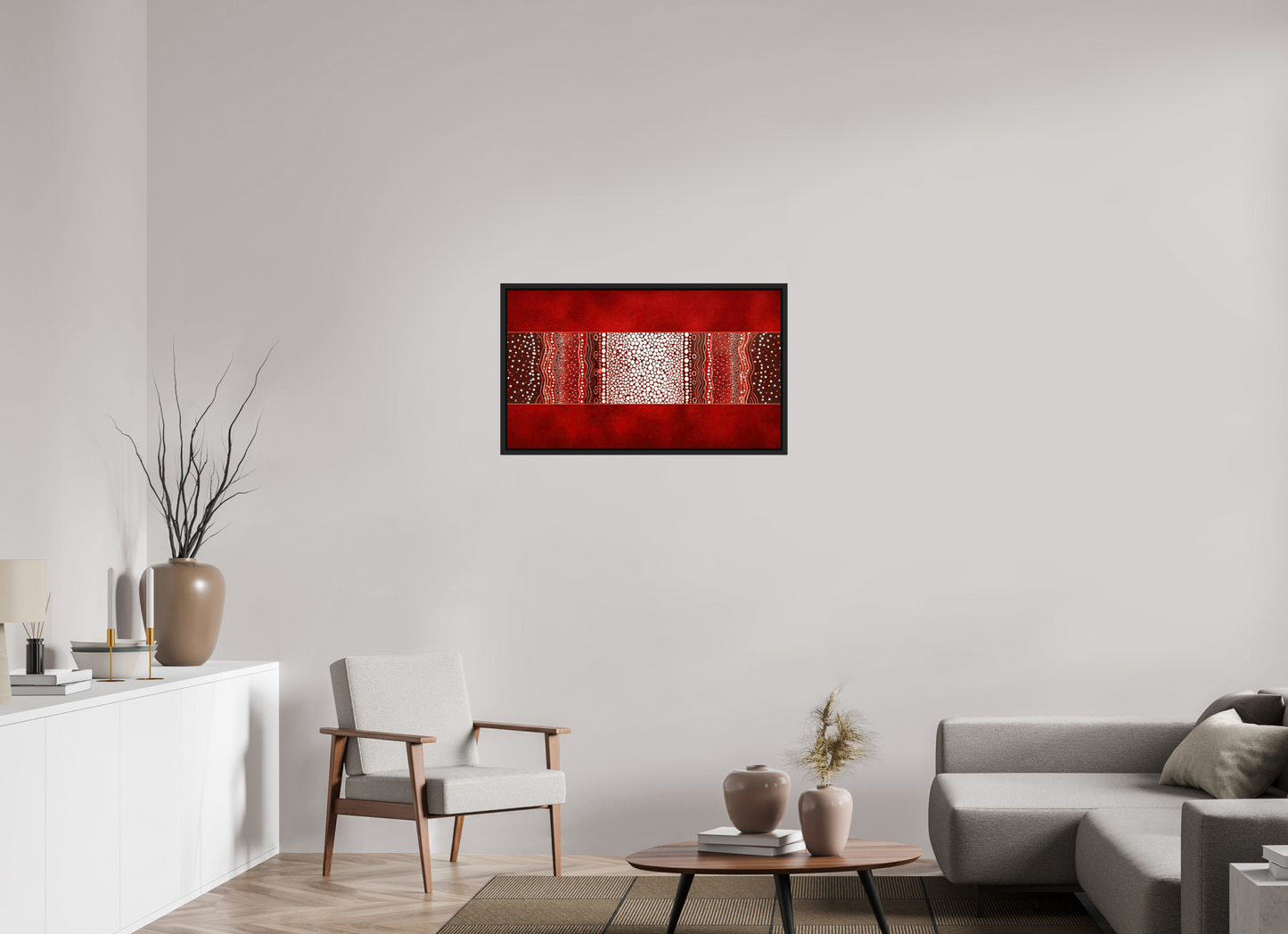 34.6 x 20″, Fine Art Print on Aluminum Dibond with Boarder Red Layers 1