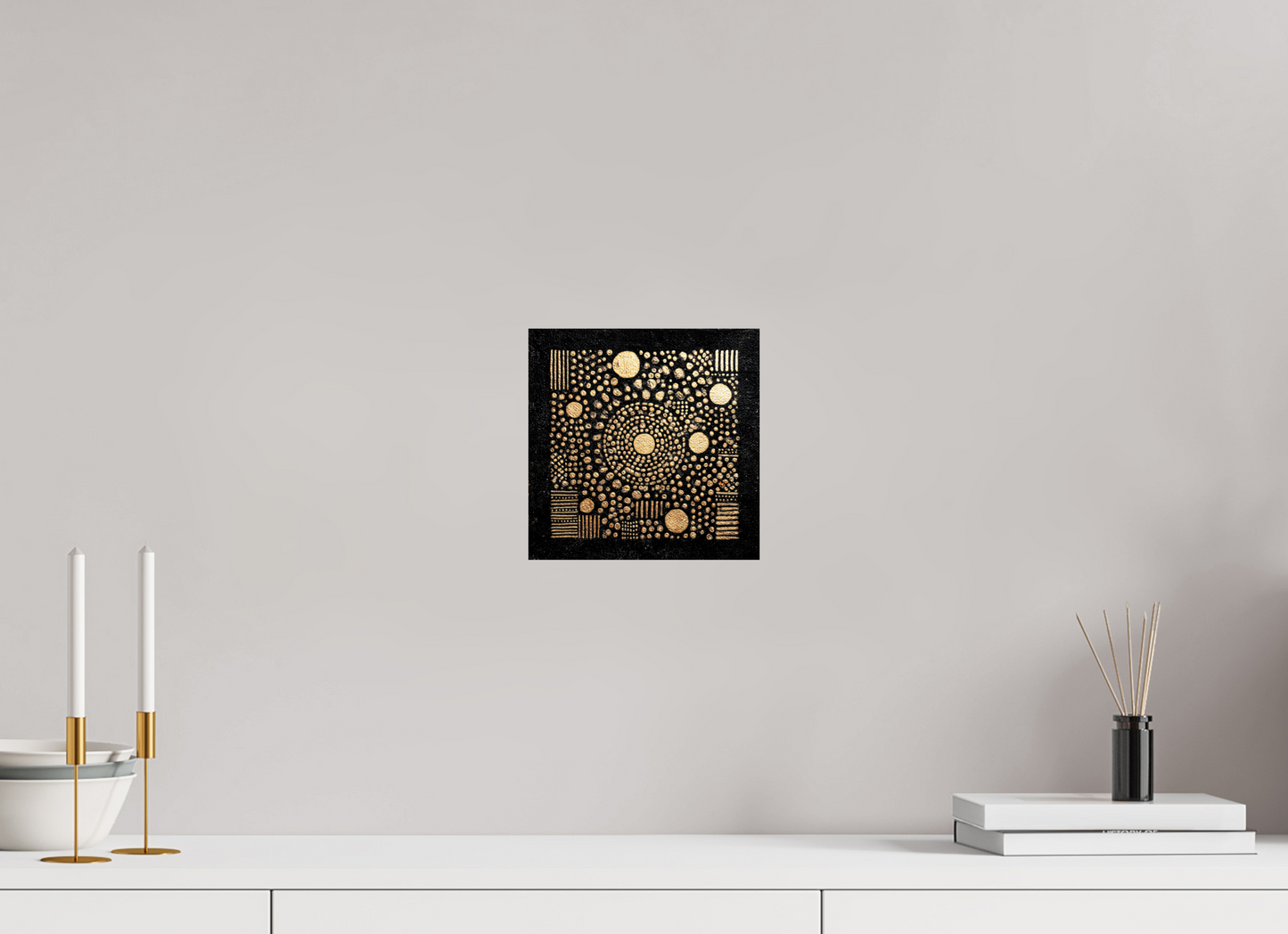 8 x 8″, Fine Art Print On Aluminum Dibond Gold QR