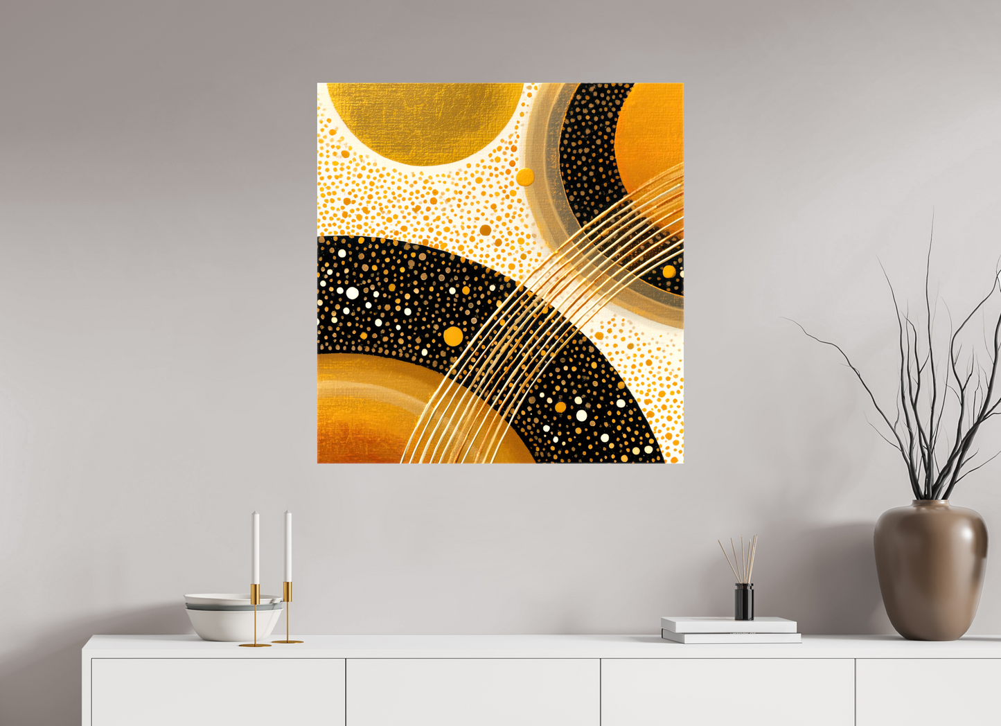 31 x 32.2″, Glossy Canvas Gold Embryo