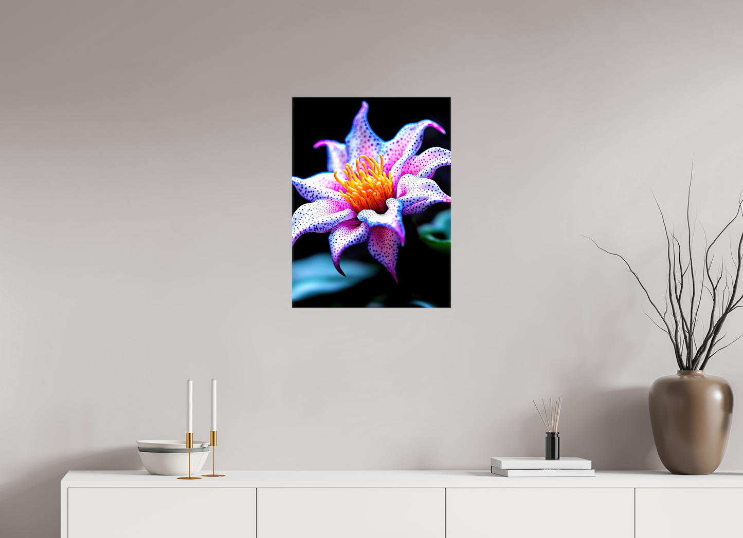 18 x 24″, Glossy Canvas Cotton Candy Flower
