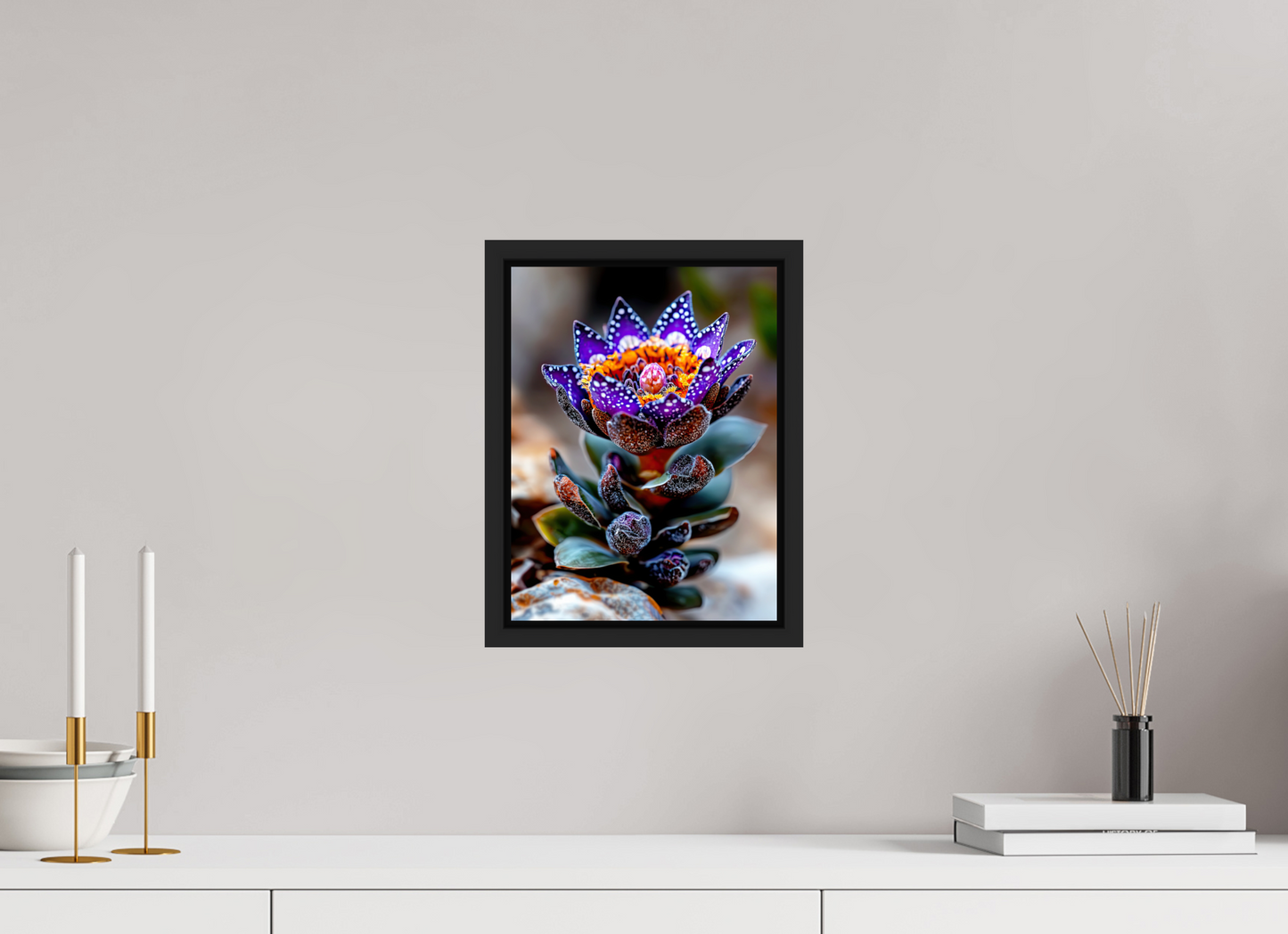 9 x 12″, Fine Art Print on Aluminum Dibond with Boarder Caterpillar Flower