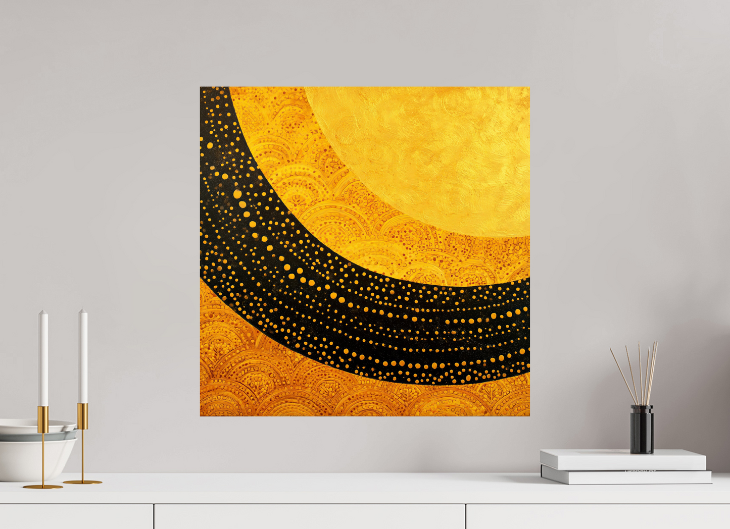 20 x 20″, Fine Art Print On Aluminum Dibond Art Deco Sun