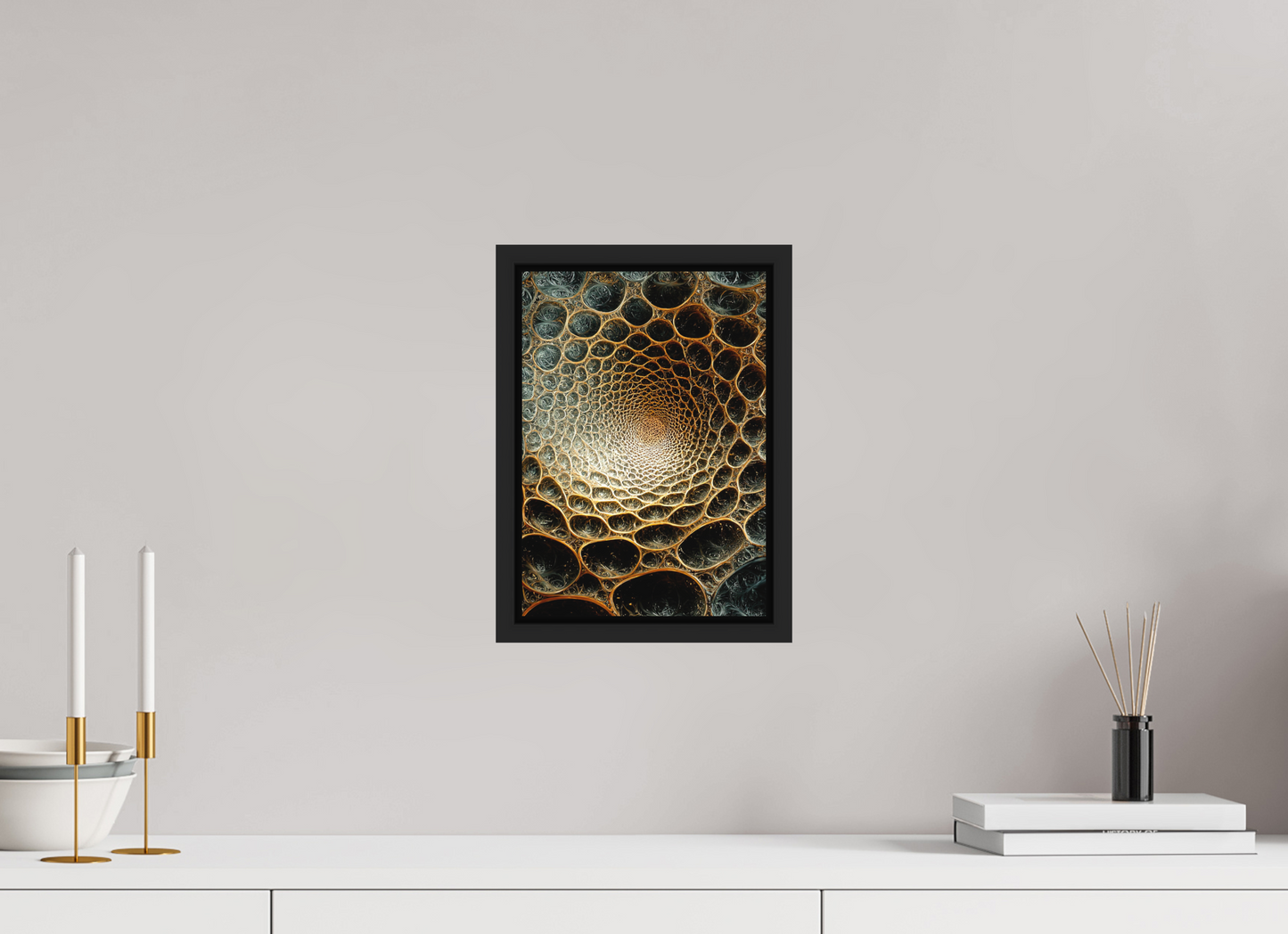 ISO A4 (21 x 29,7 cm), Photo Print on Aluminum Backing with boarder Alien Texture