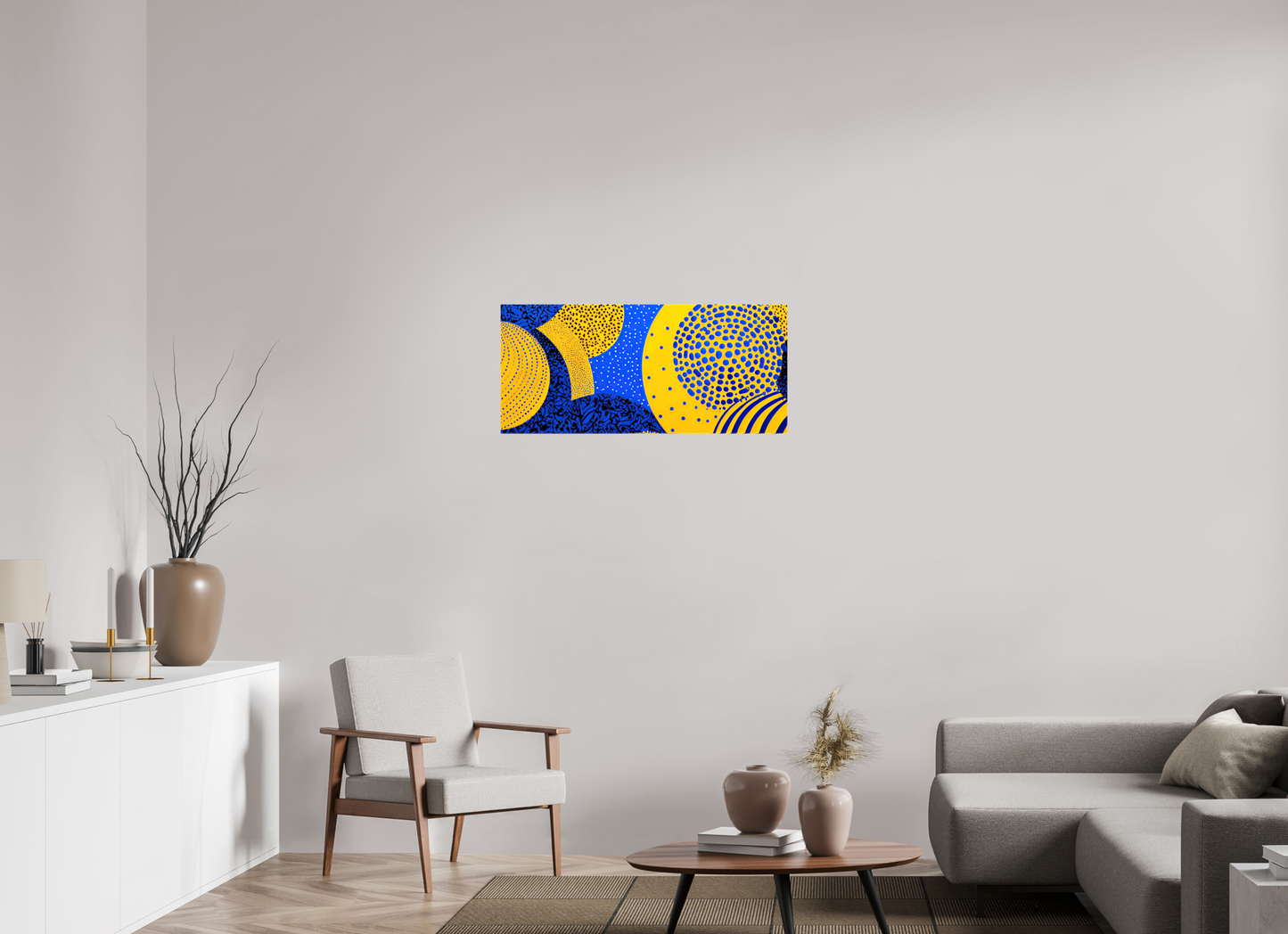 35.9 x 16″, Glossy Canvas Yellow & Blue 2