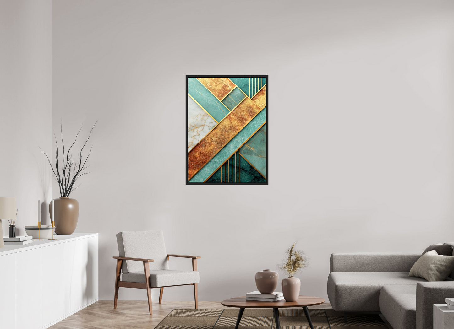 28 x 37.8″, Fine Art Print on Aluminum Dibond with Boarder Art Deco Atlantis