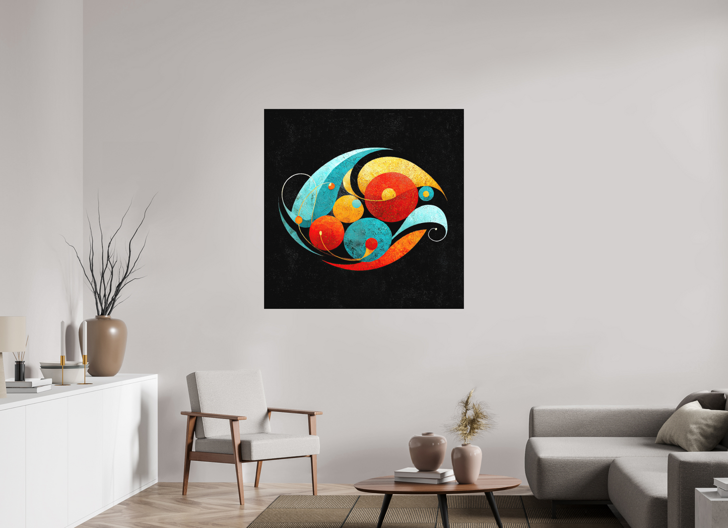 45 x 45″, Photo Print on Aluminum Backing Abstract Olives
