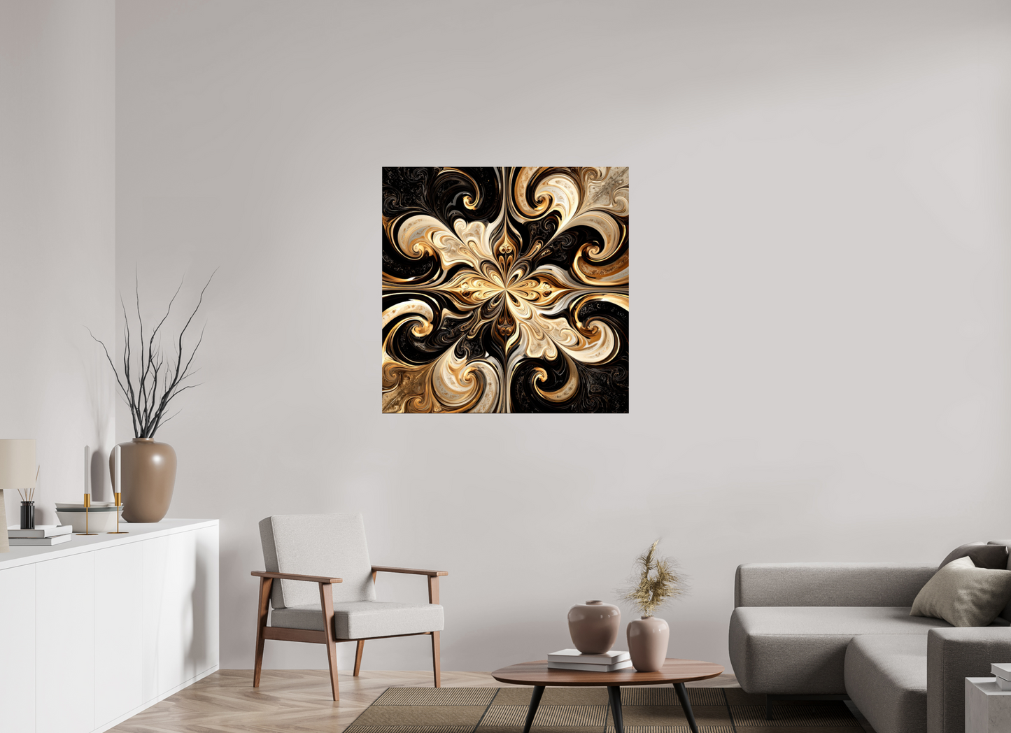 40 x 40″, Fine Art Print On Aluminum Dibond Coffee & Cream