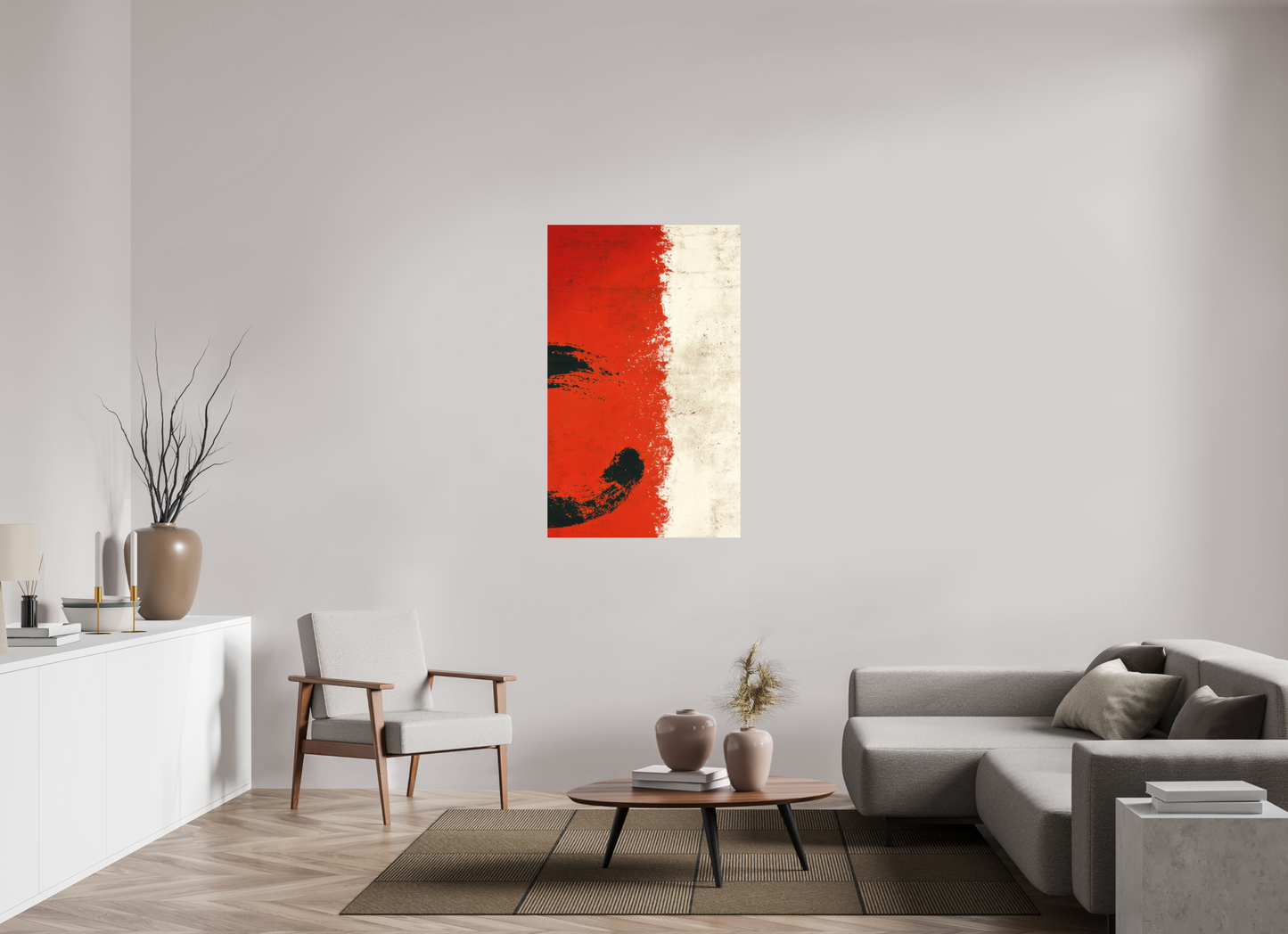 31 x 50.2″, Photo Print on Aluminum Backing Abstract Paint Brush Circle Right