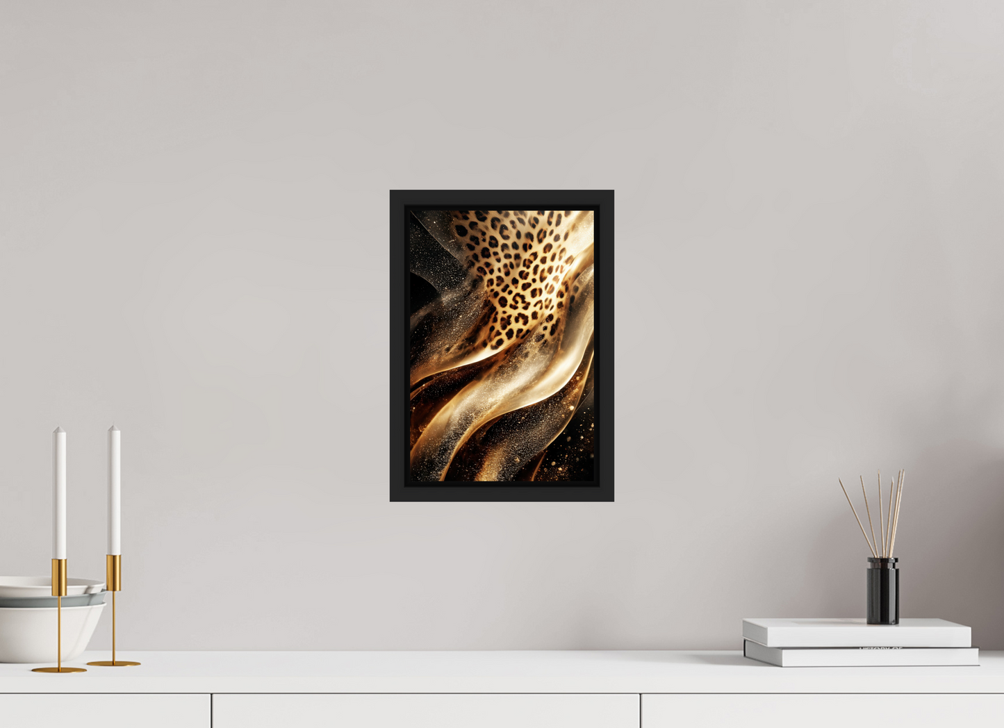 8 x 11.8″, Fine Art Print on Aluminum Dibond with Boarder Leopard Swirl
