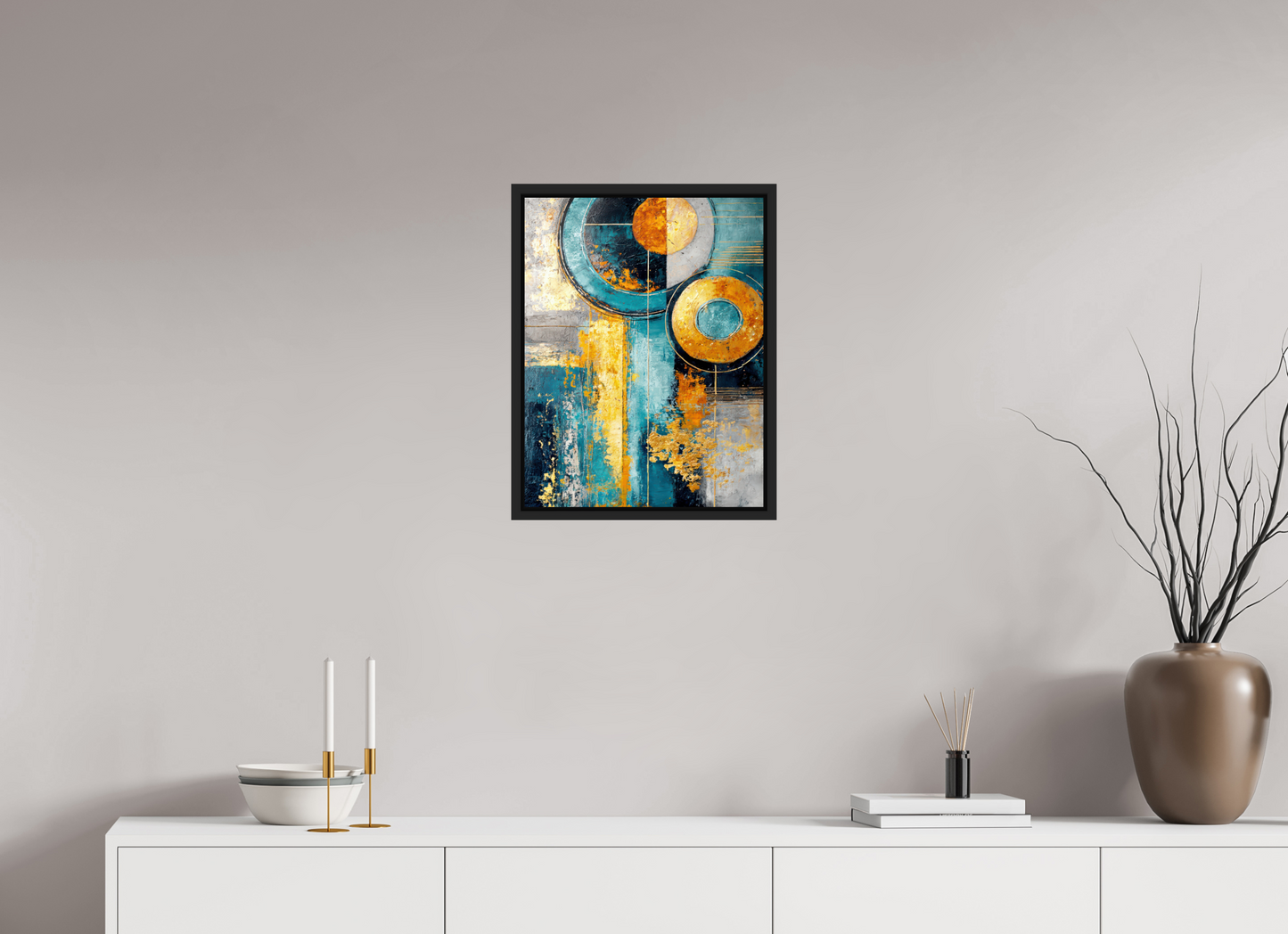 16 x 20.7″, Fine Art Print on Aluminum Dibond with Boarder Abstract Gold Paint 3