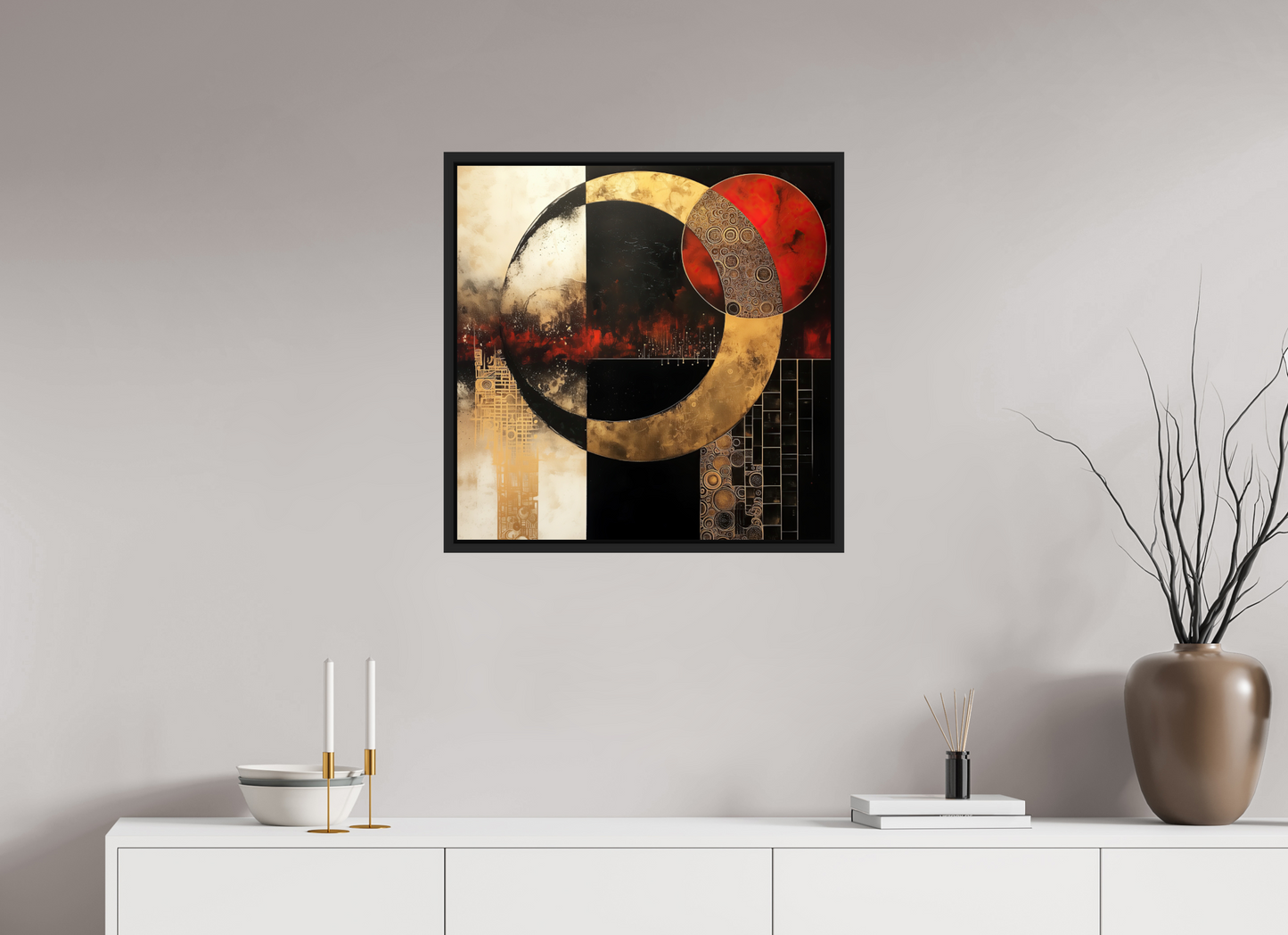 25 x 25″, Fine Art Print on Aluminum Dibond with Boarder Gold Blood Moon