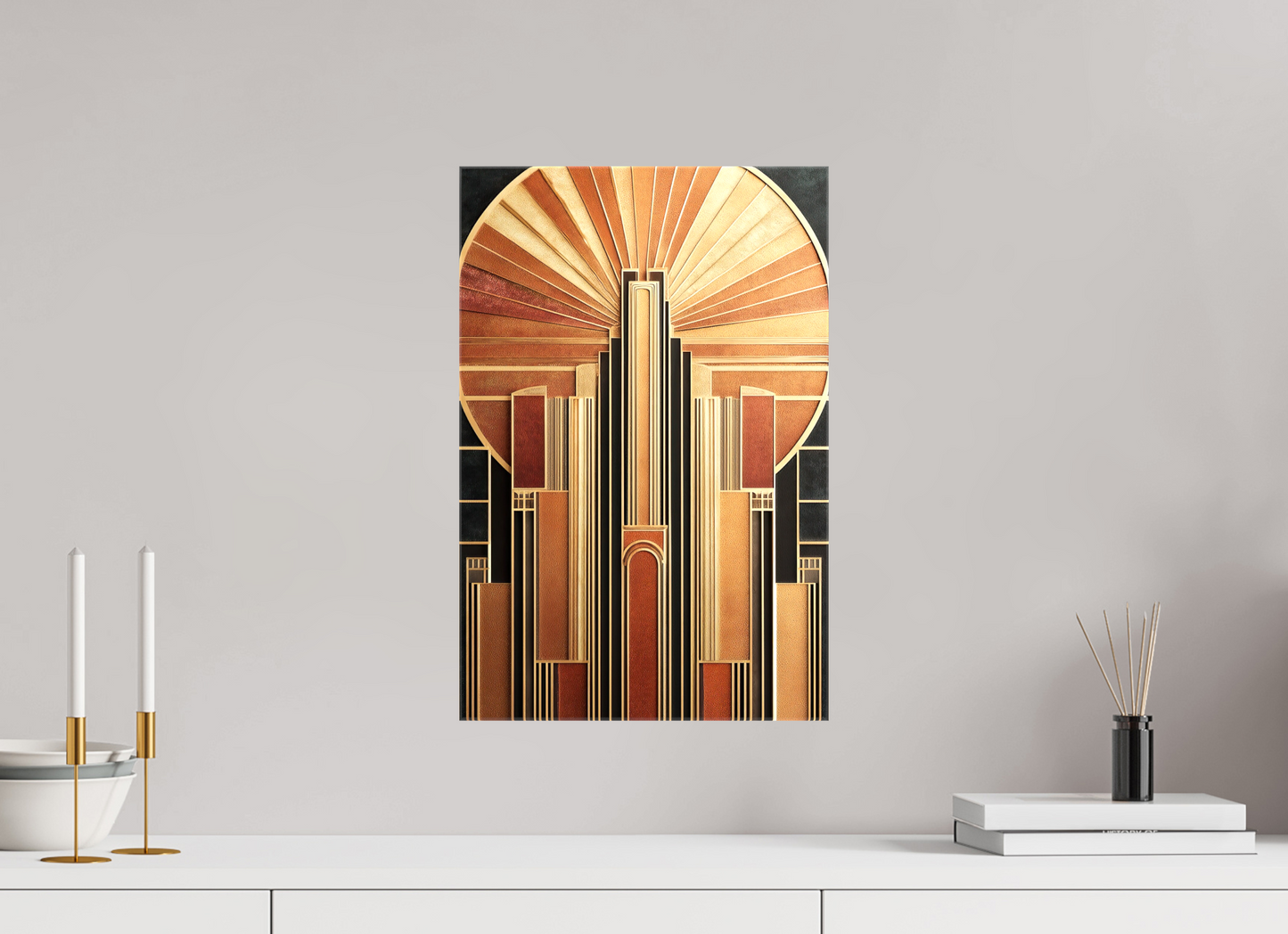 12 x 18.2″, Glossy Canvas Art Deco City 2