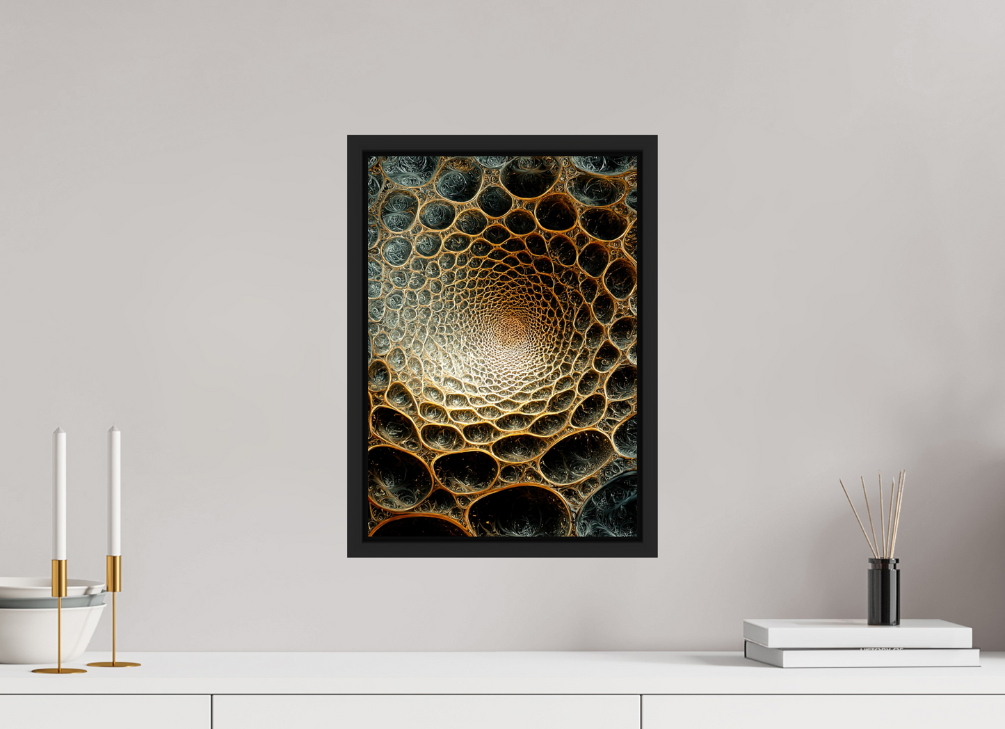 ISO A3 (29,7 x 42 cm), Fine Art Print on Aluminum Dibond with Boarder Alien Texture