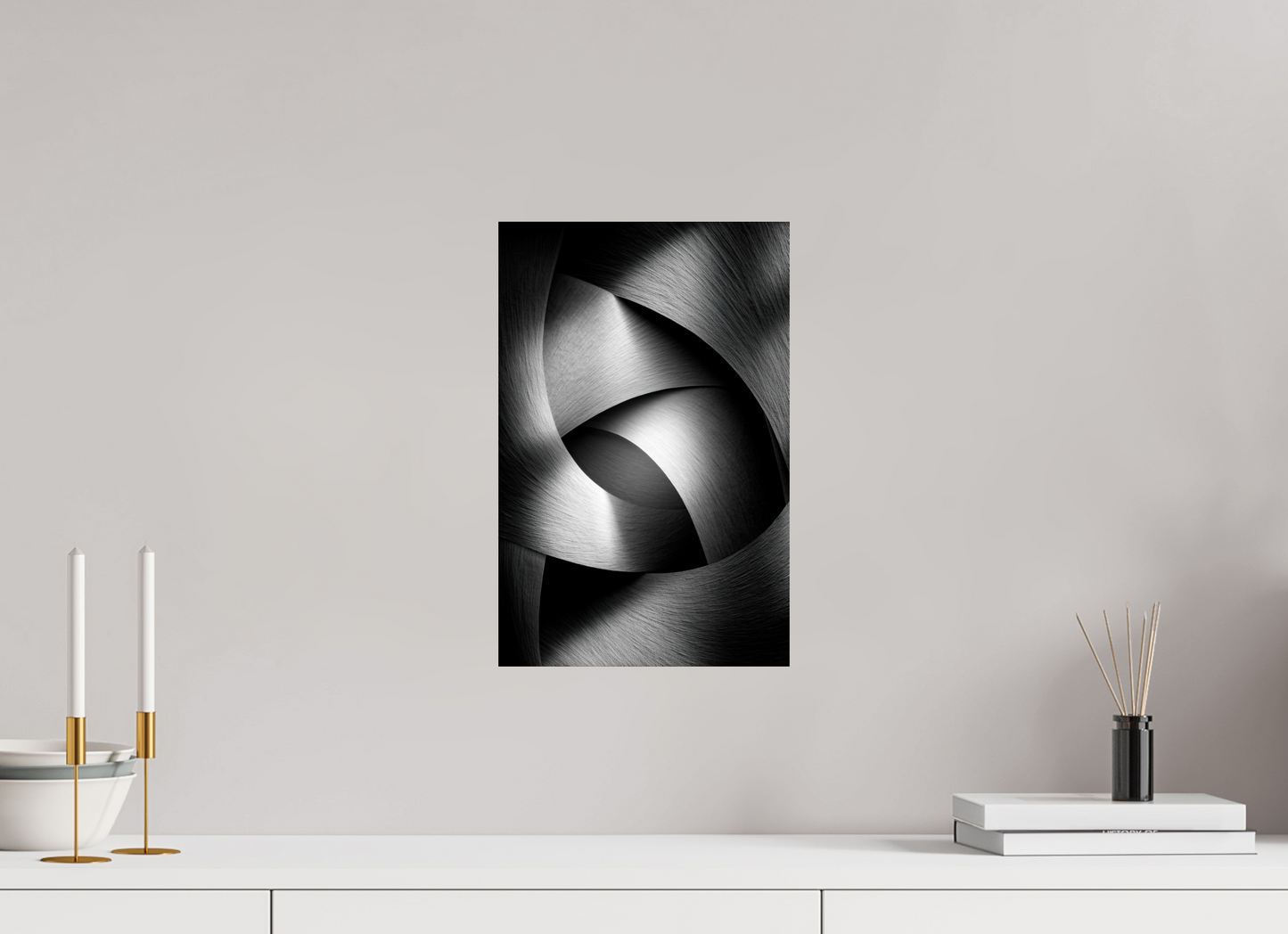 10 x 15.3″, Fine Art Print On Aluminum Dibond Abstract B&W 4