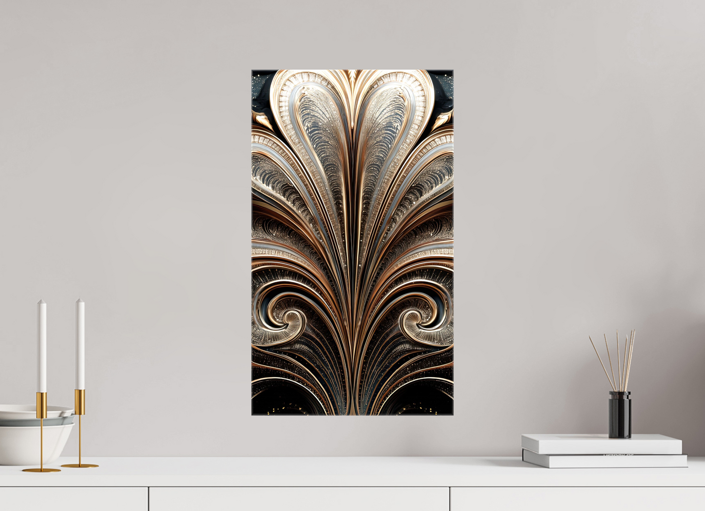 12 x 20.8″, Glossy Canvas Art Deco Abstract Flower 4