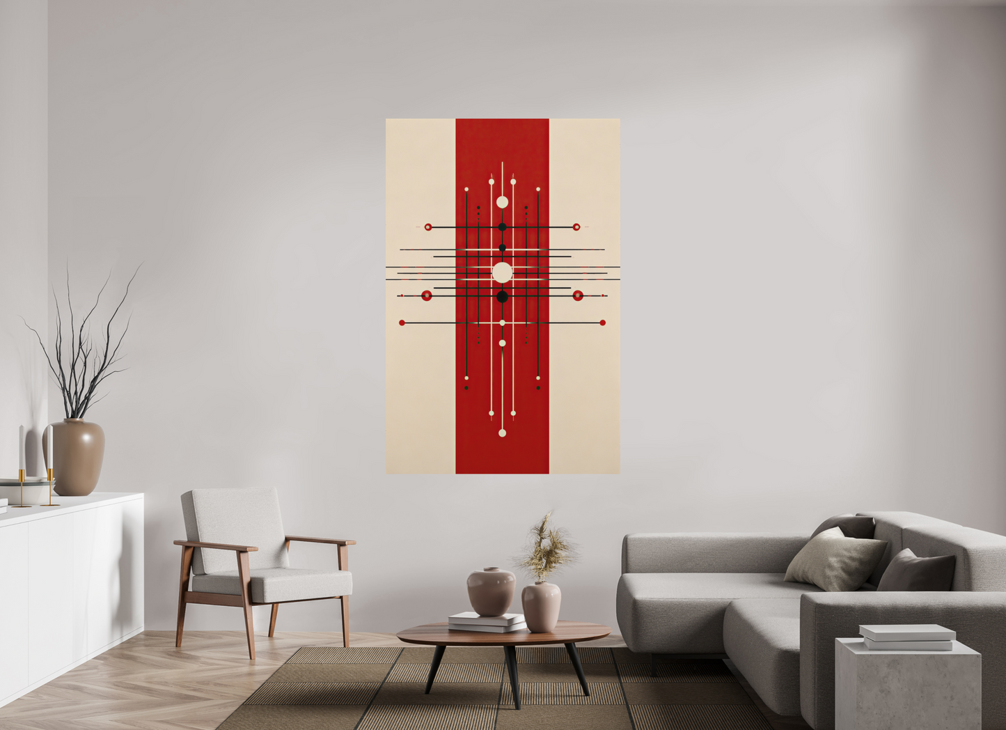 47 x 71.2″, Photo Print on Aluminum Backing Red Line