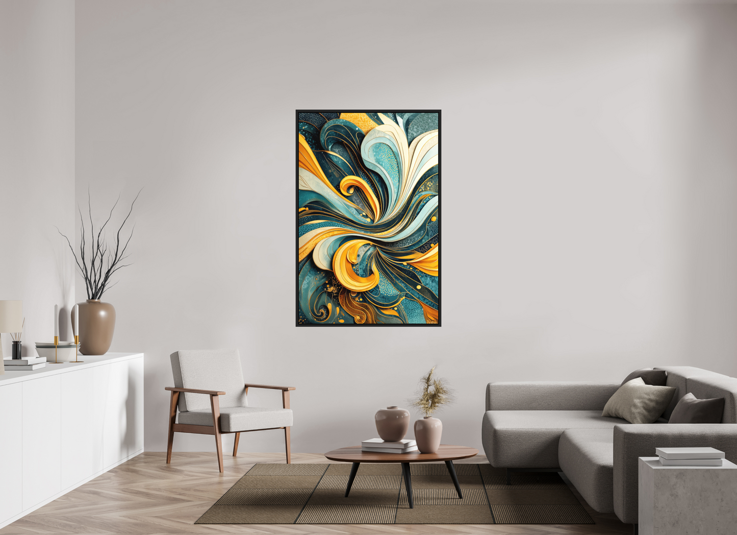 39 x 58.9″, Photo Print on Aluminum Backing with boarder Abstract Swirl