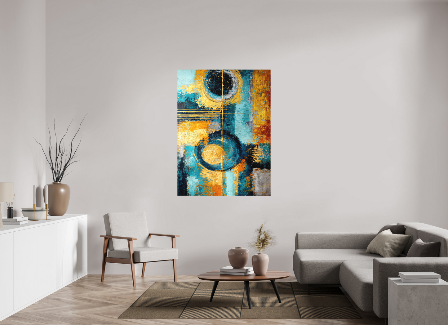43 x 58.2″, Photo Print on Aluminum Backing Abstract Gold Paint