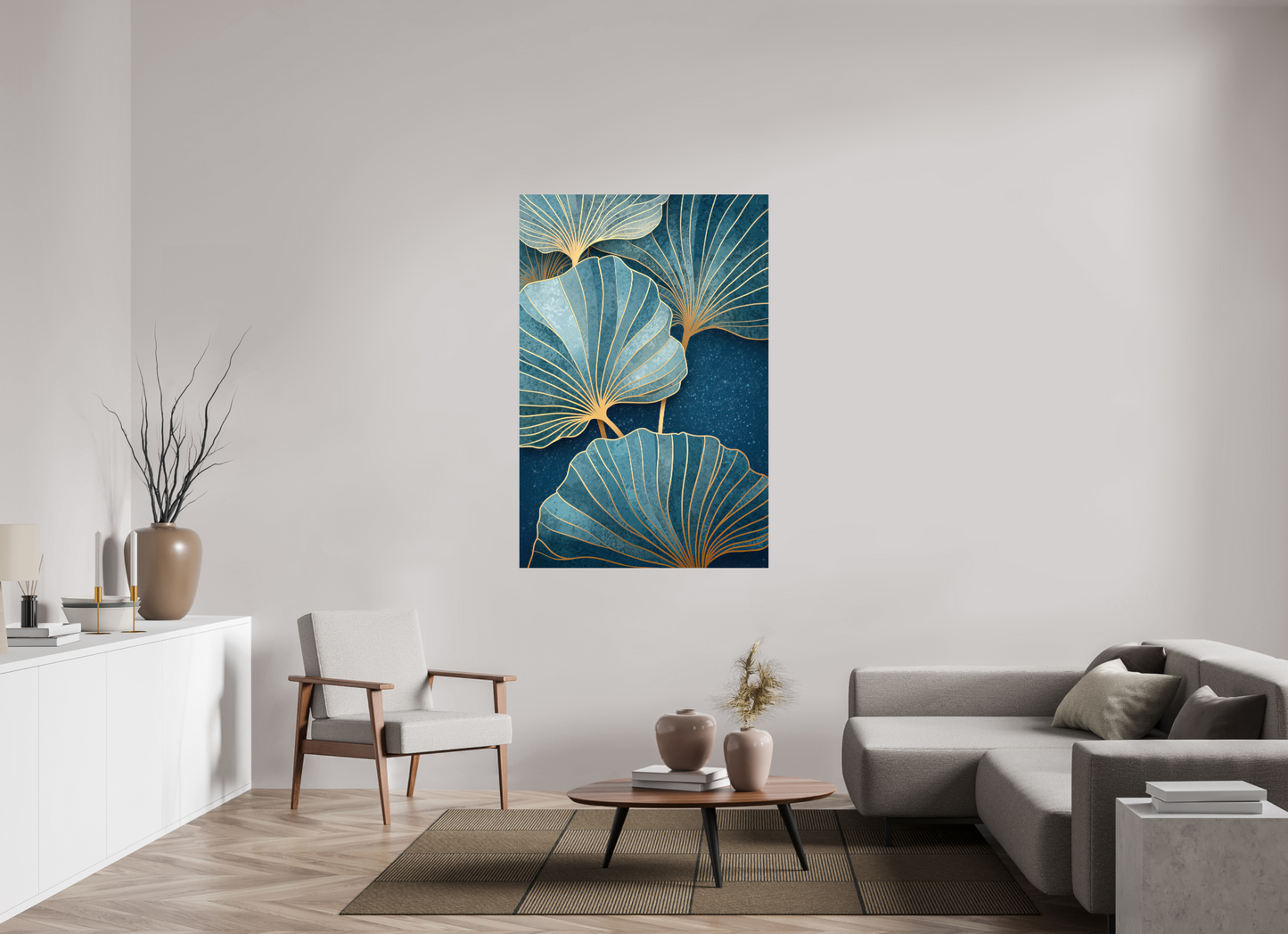 40 x 60″, Fine Art Print On Aluminum Dibond Art Deco Flowers 2