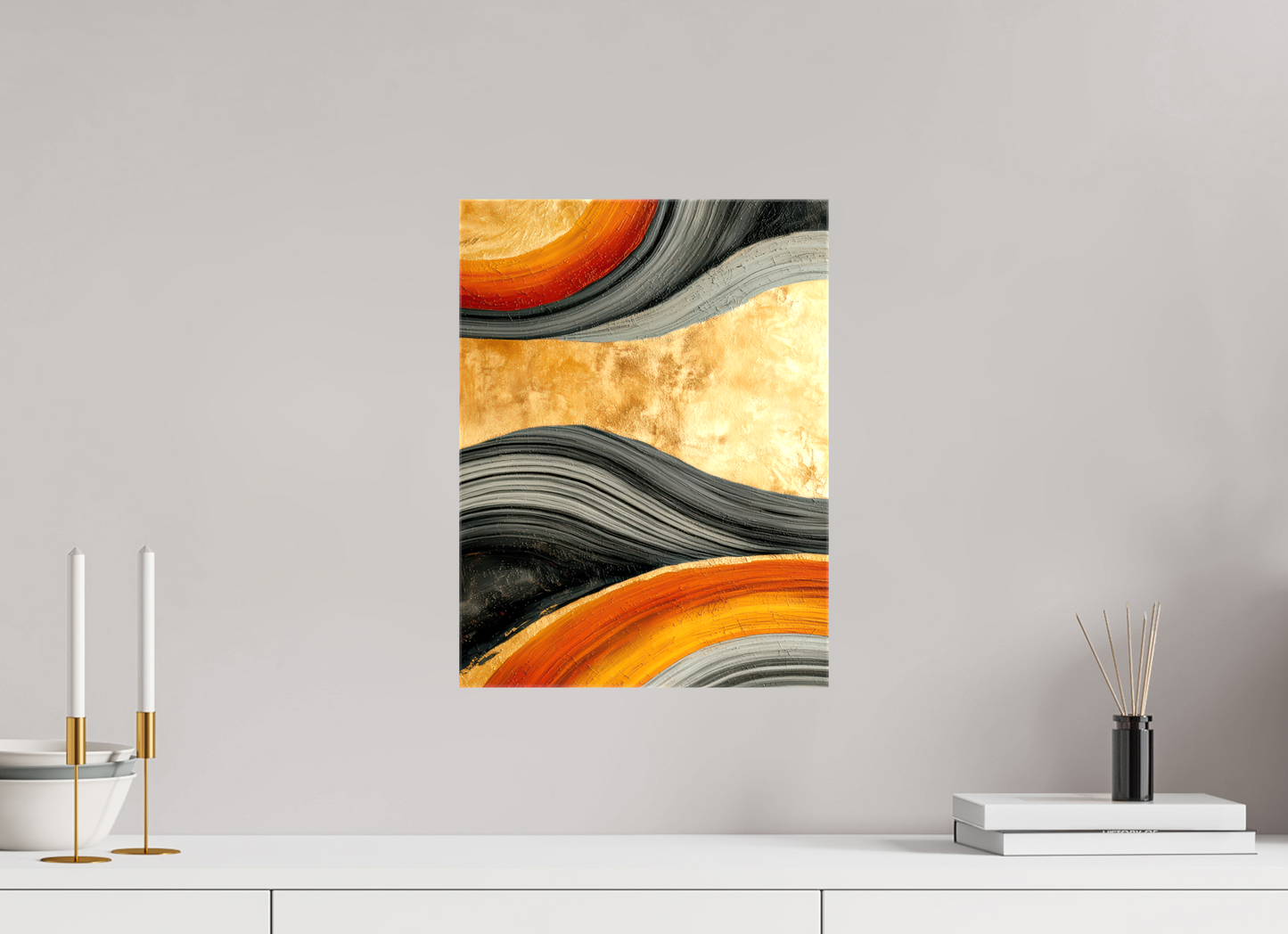 12 x 16″, Glossy Canvas Abstract Gold Geode 3