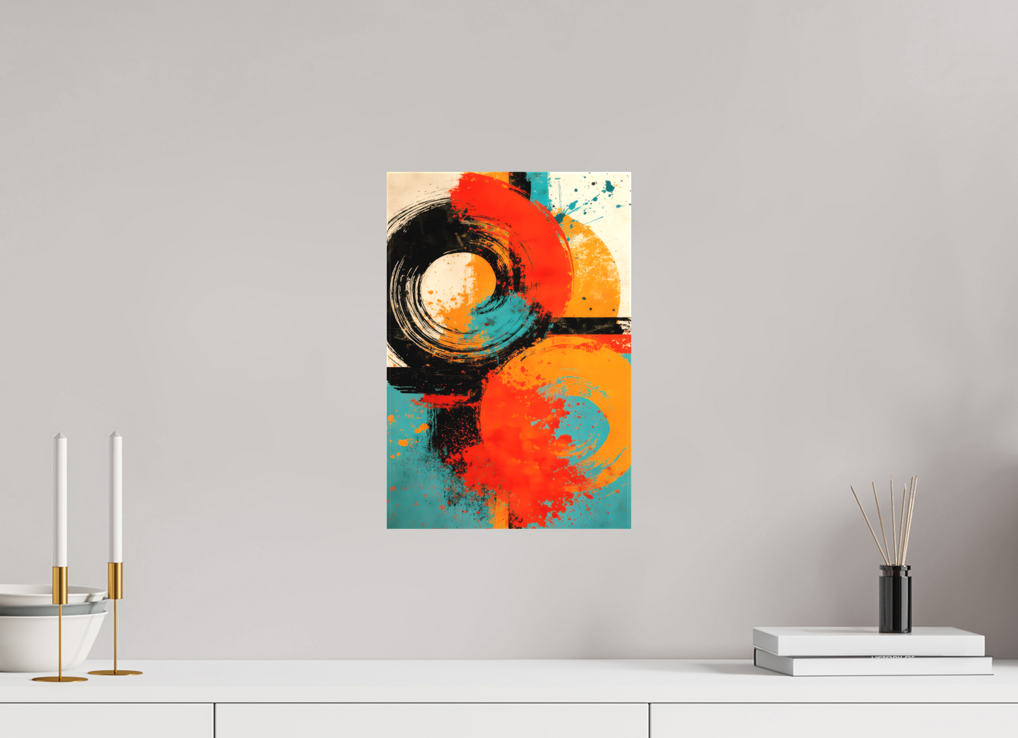 10 x 14.8″, Textile on Canvas Abstract Traffic Sign