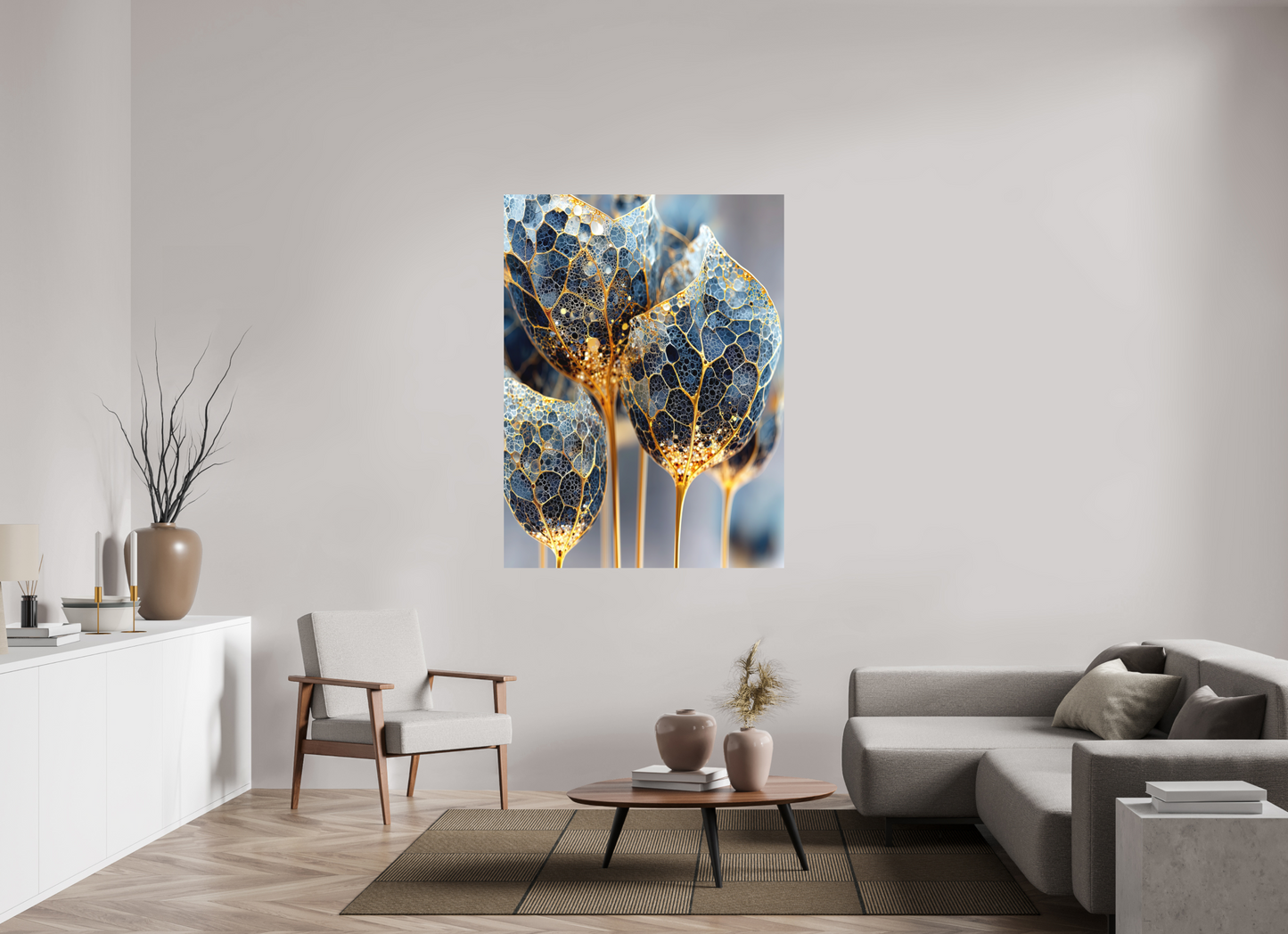 45 x 60″, Photo Print on Aluminum Backing Luxury Glass Flowers