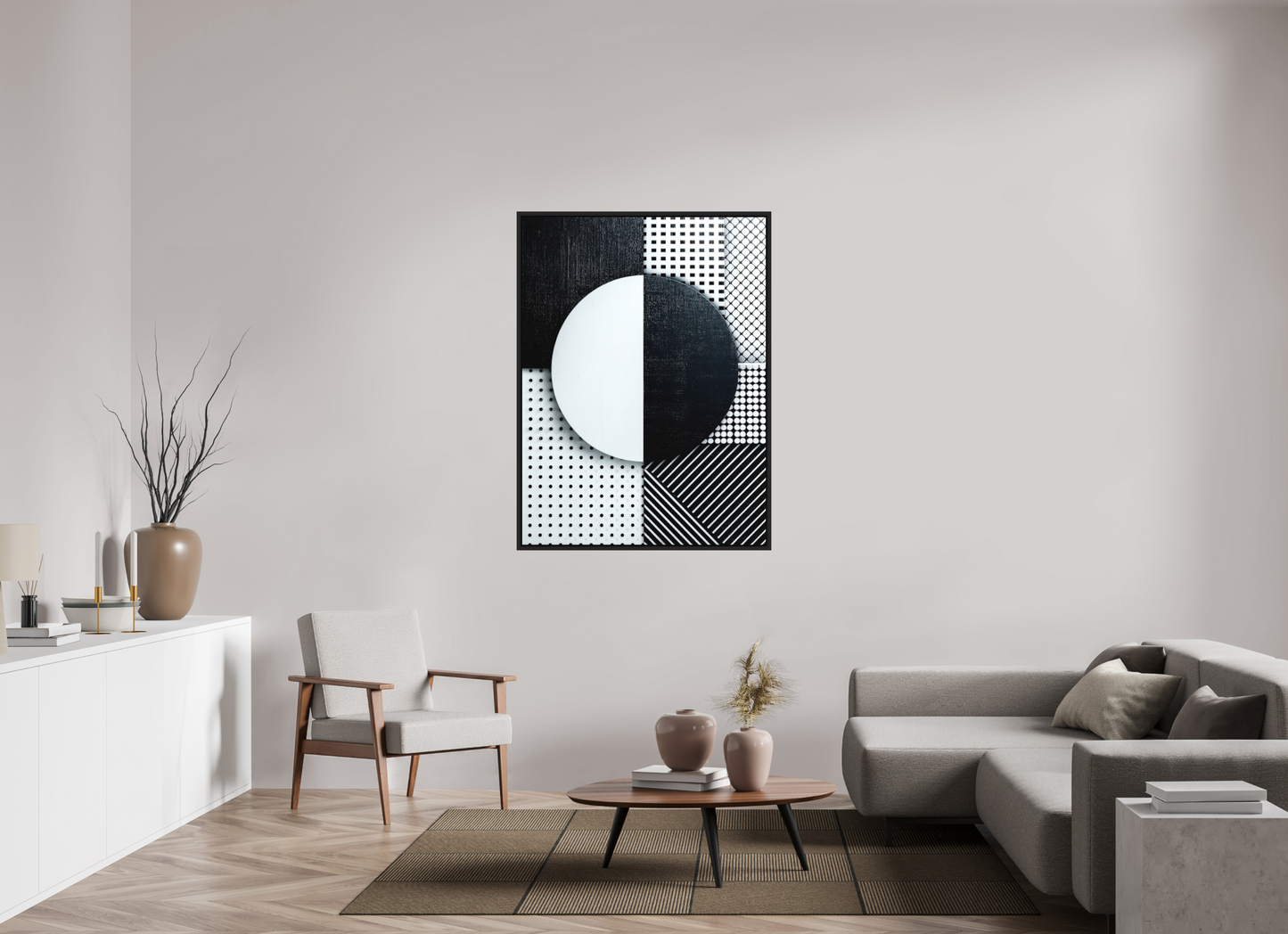 39 x 52.5″, Photo Print on Aluminum Backing with boarder Black & White 3