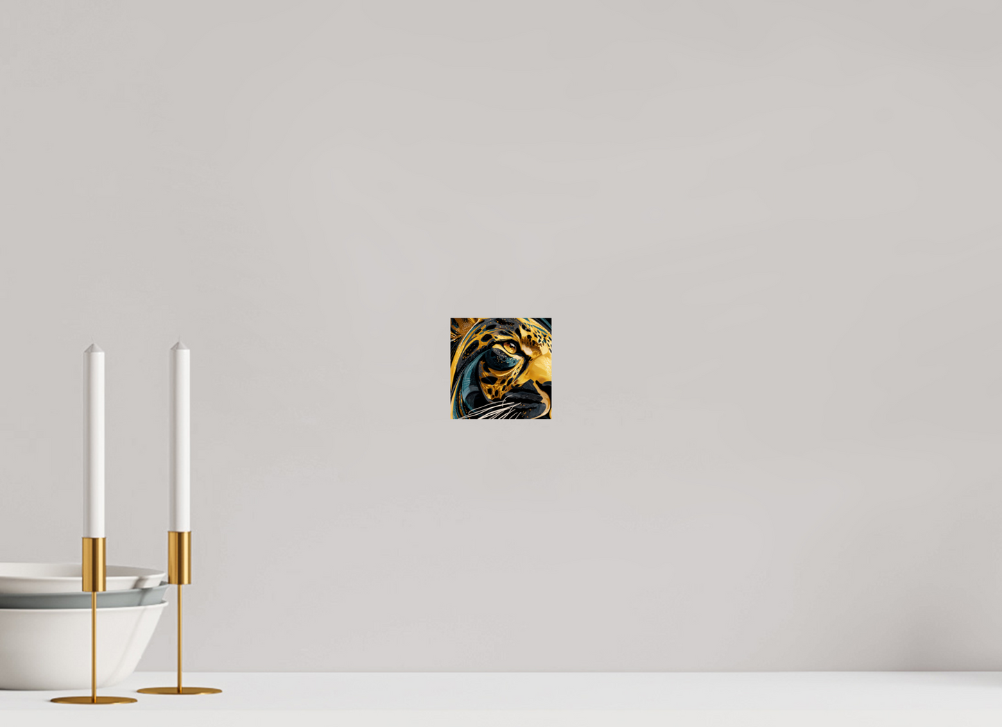 4 x 4″, Fine Art Print On Aluminum Dibond Abstract Panther