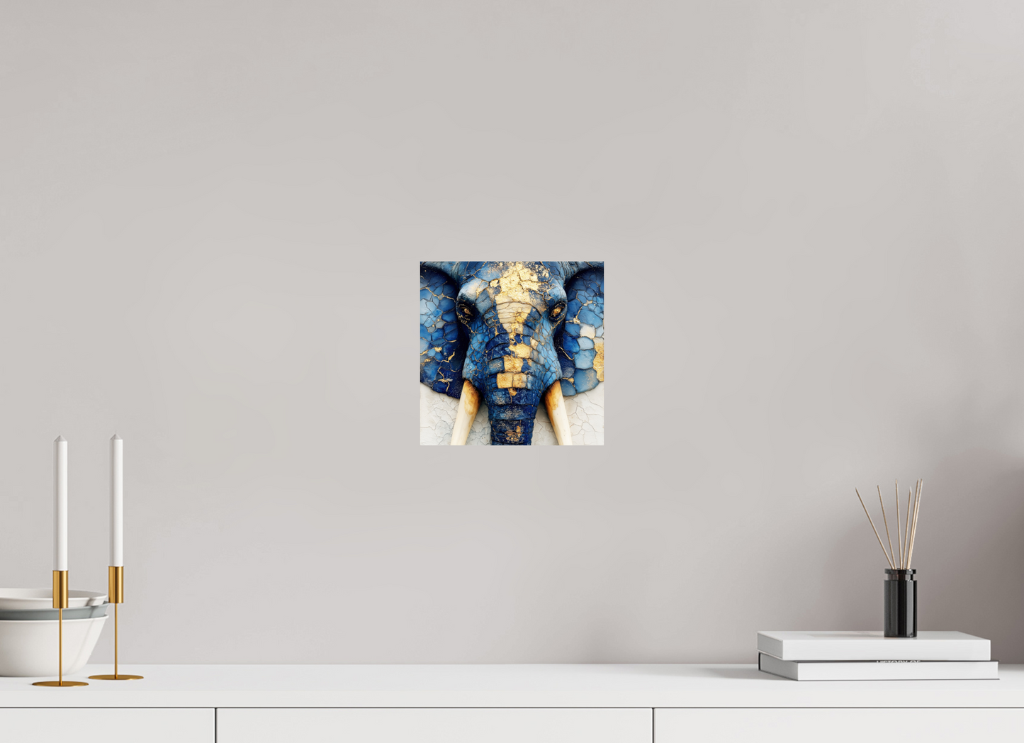 8 x 8″, Fine Art Print On Aluminum Dibond Elephant