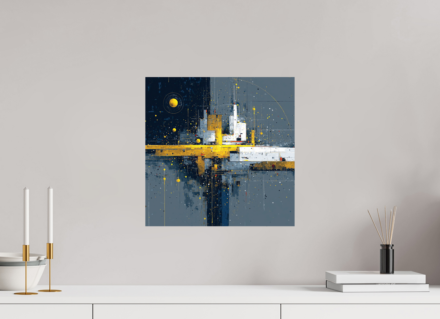 15 x 15″, Fine Art Print On Aluminum Dibond Abstract City
