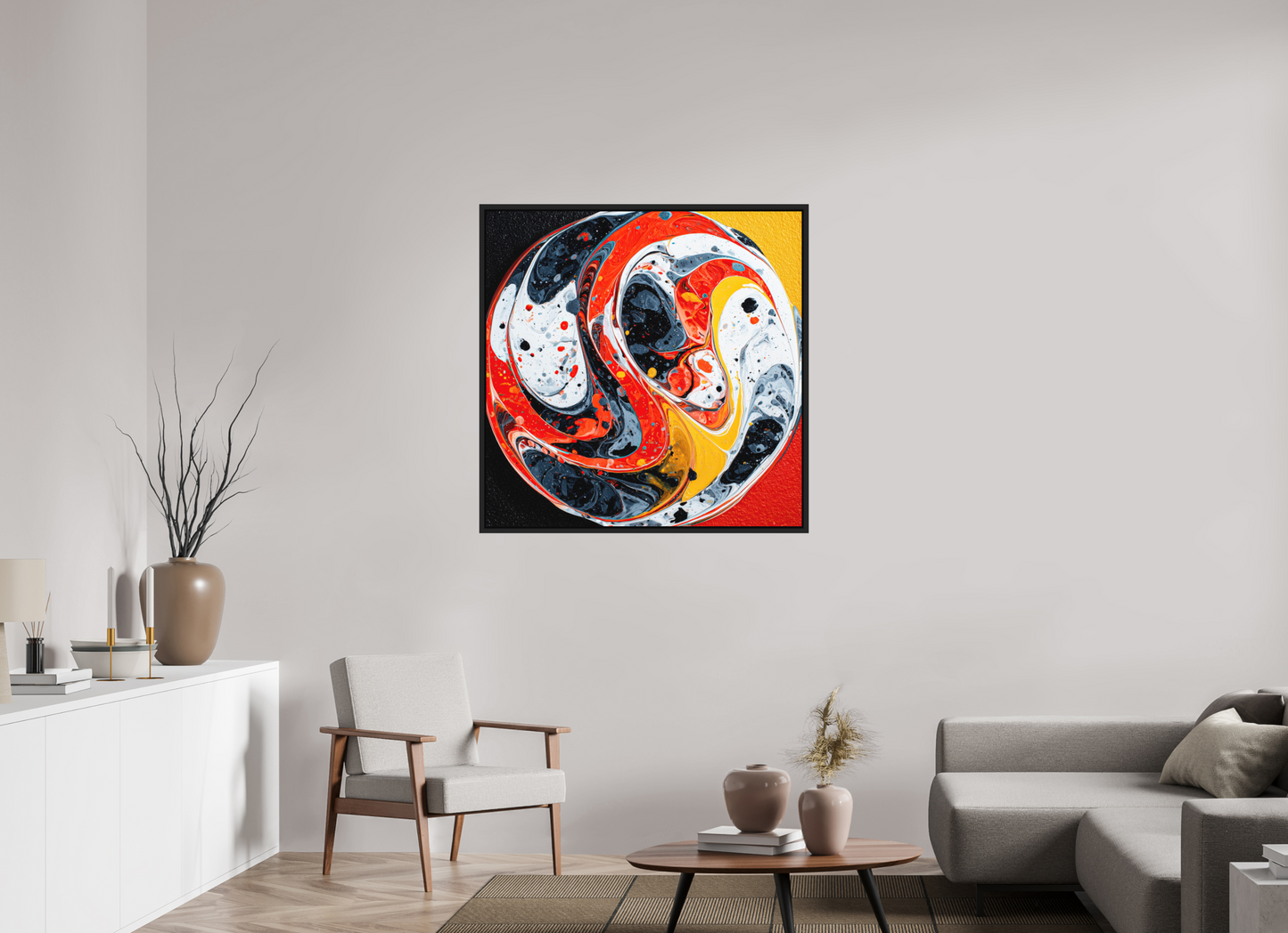 40 x 40″, Photo Print on Aluminum Backing with boarder Marble