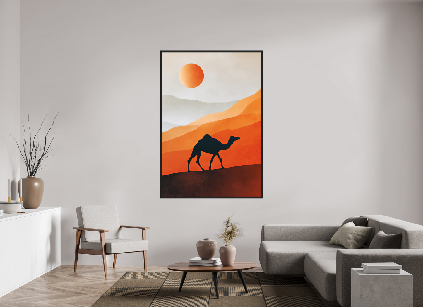 47 x 68.5″, Photo Print on Aluminum Backing with boarder Camel