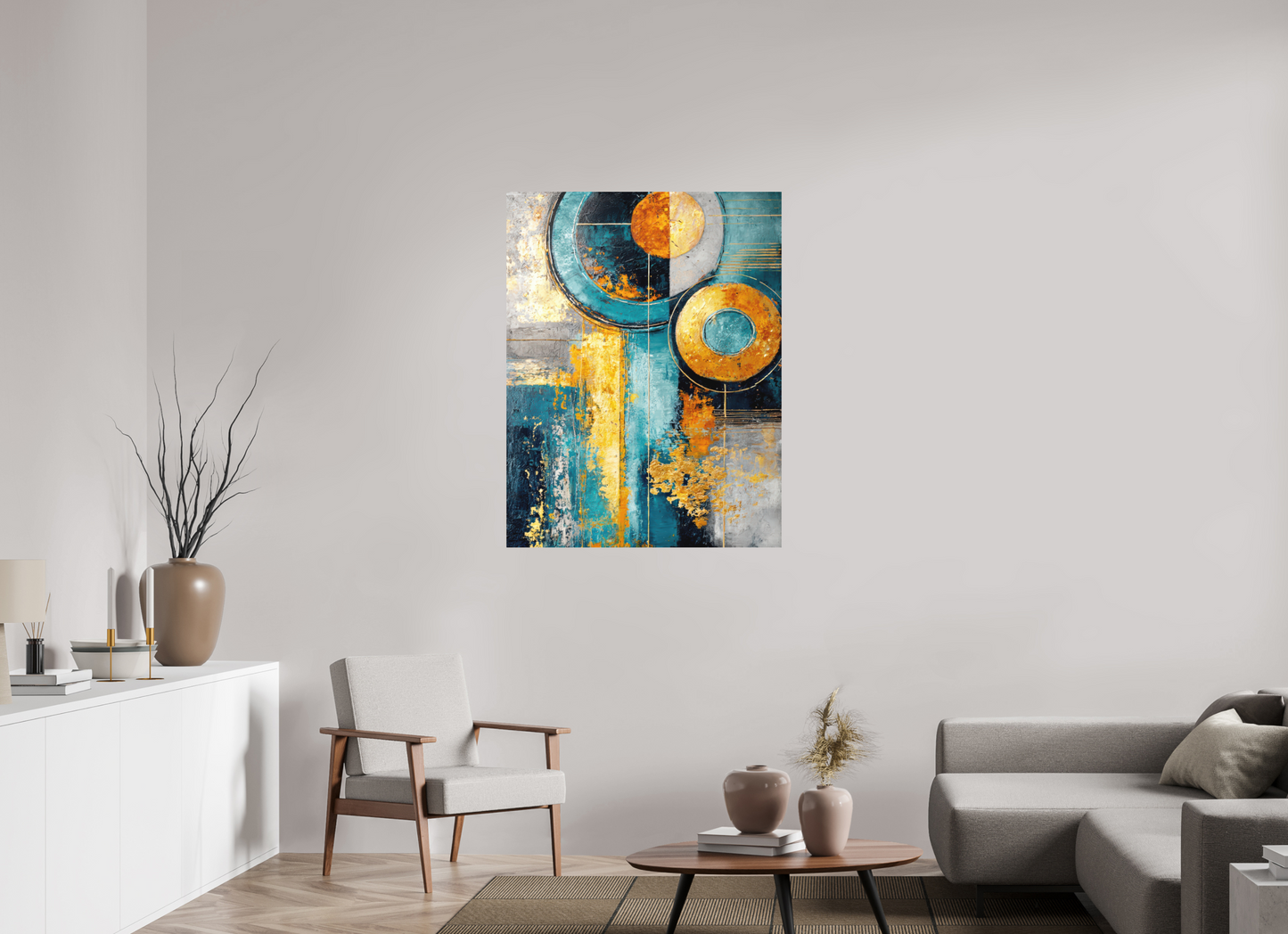 35 x 45.3″, Photo Print on Aluminum Backing Abstract Gold Paint 3