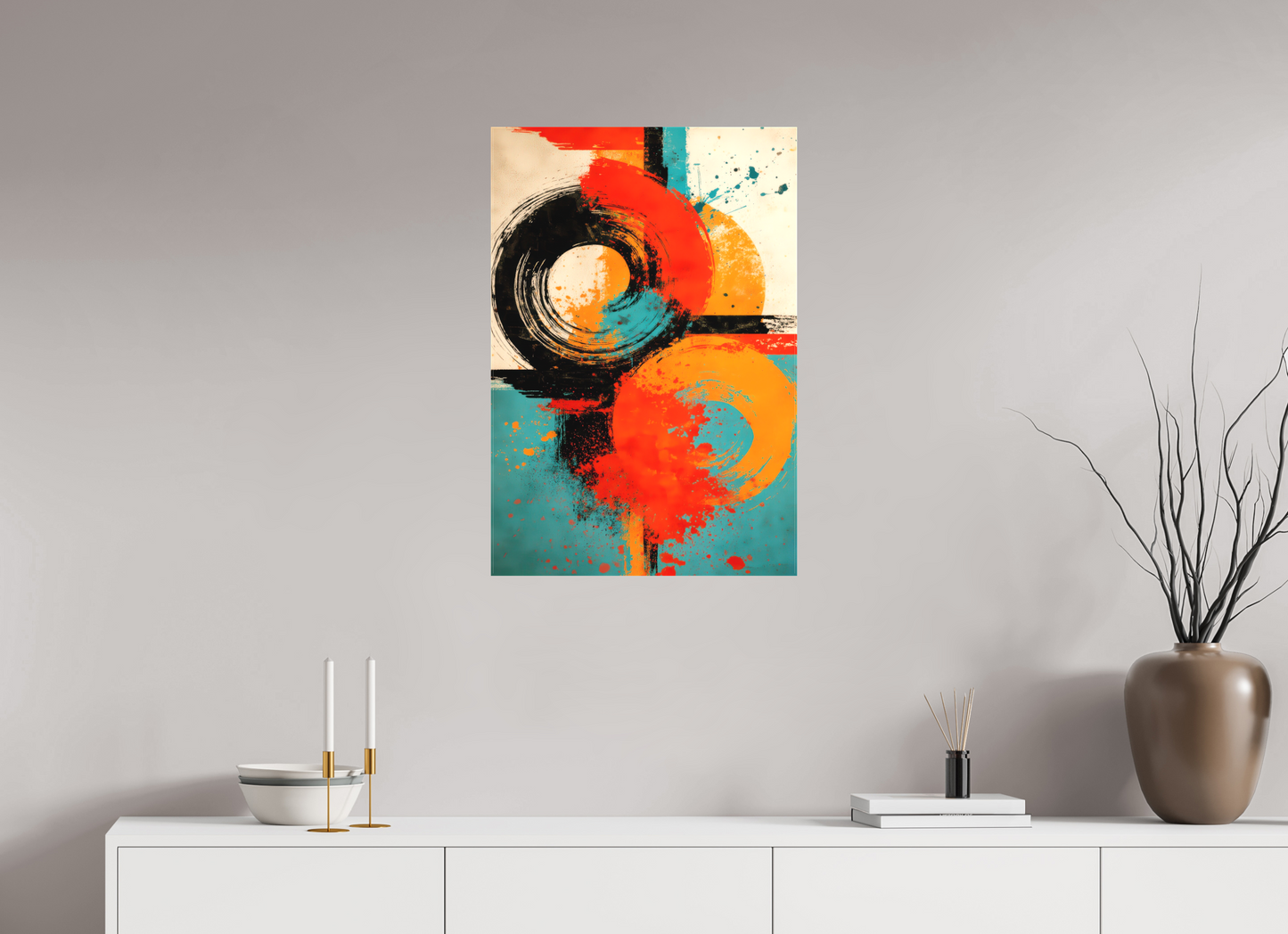 20 x 29.5″, Textile on Canvas Abstract Traffic Sign