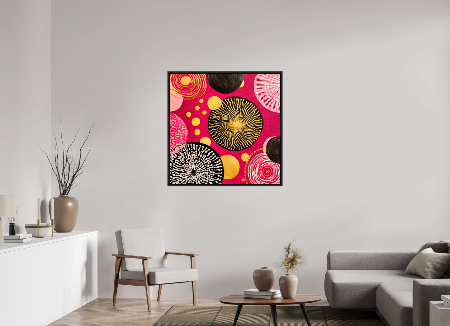 40 x 40″, Fine Art Print on Aluminum Dibond with Boarder Spores
