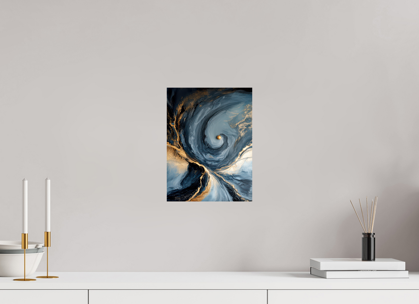 9 x 12″, Fine Art Print On Aluminum Dibond Abstract Ocean Gold