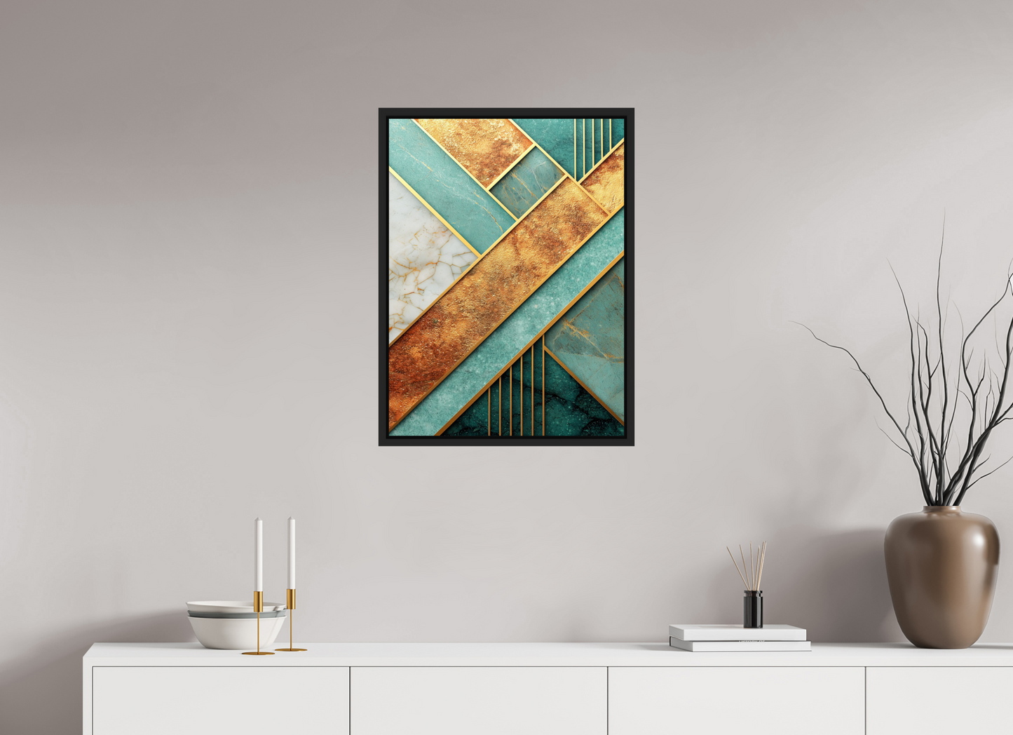 20 x 27″, Fine Art Print on Aluminum Dibond with Boarder Art Deco Atlantis
