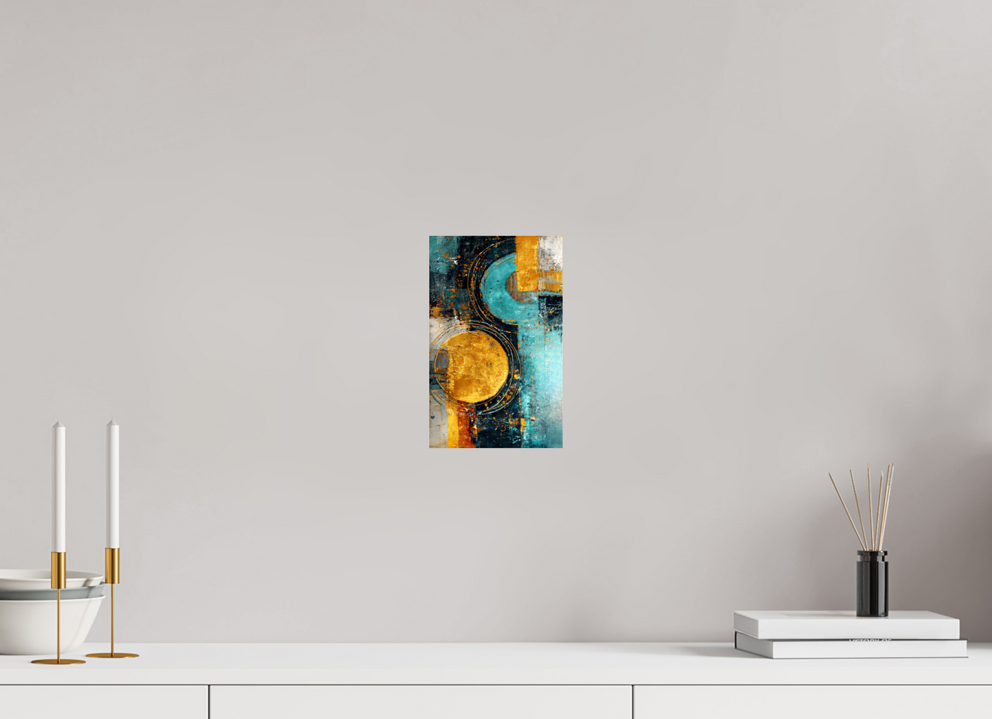 6 x 9.5″, Fine Art Print On Aluminum Dibond Abstract Gold Paint 2