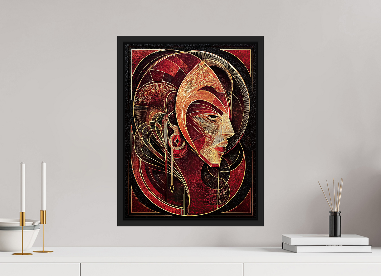 15 x 20″, Fine Art Print on Aluminum Dibond with Boarder Art Deco Face