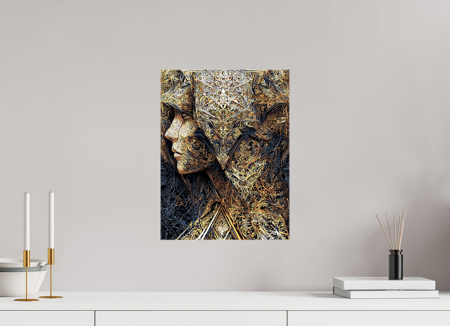 12 x 16″, Glossy Canvas Art Deco Woman