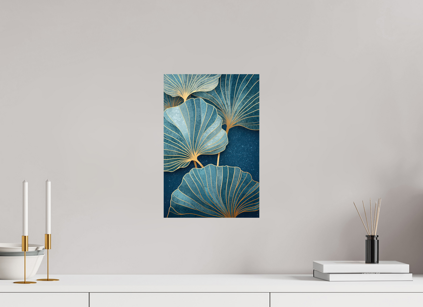 10 x 15″, Fine Art Print On Aluminum Dibond Art Deco Flowers 2