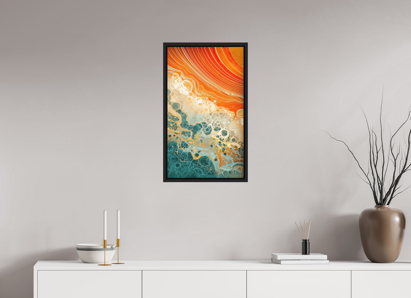 16 x 27.5″, Photo Print on Aluminum Backing with boarder Abstract Desert Beach