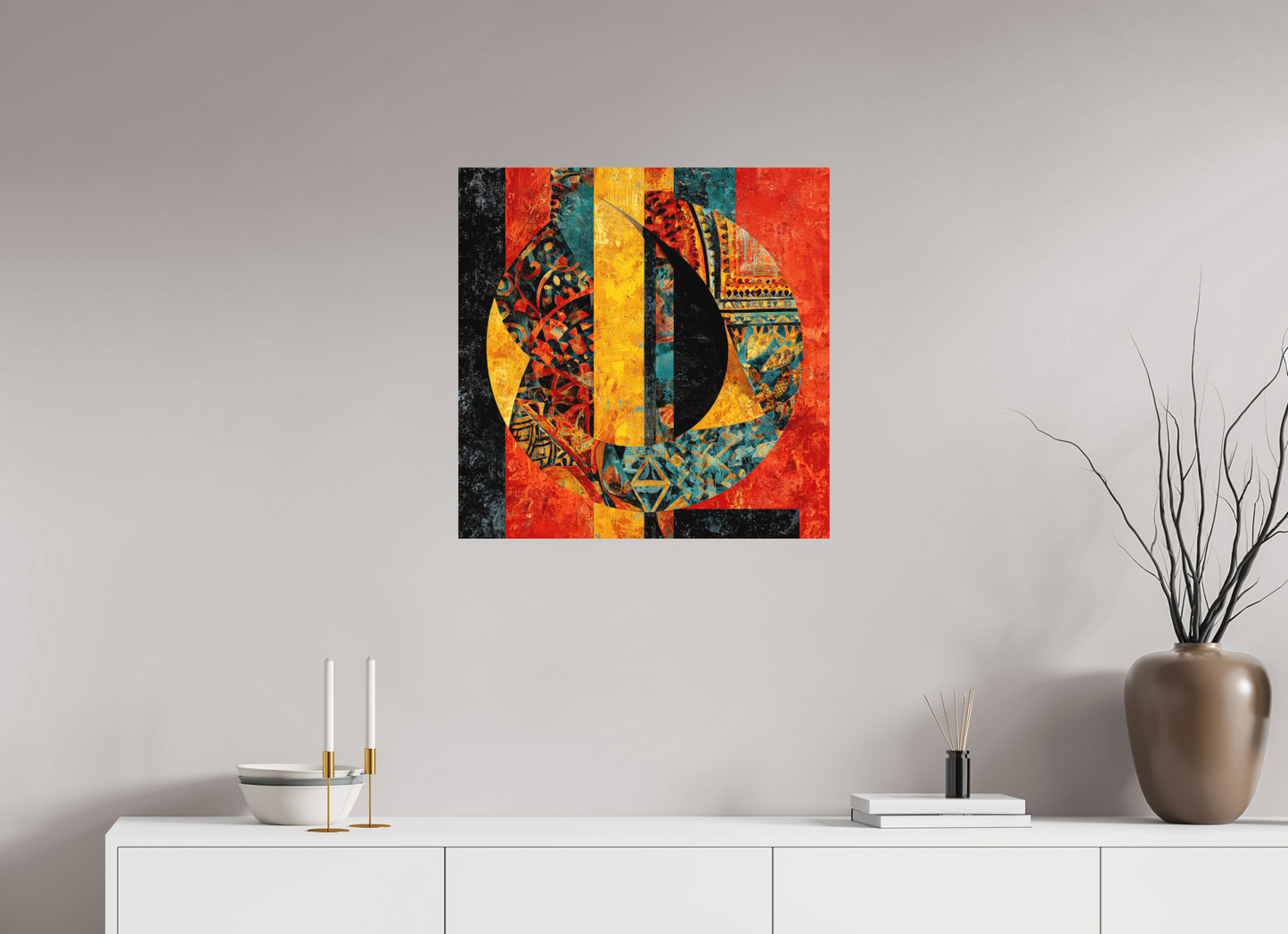 25 x 25″, Photo Print on Aluminum Backing Tribal Circle 2