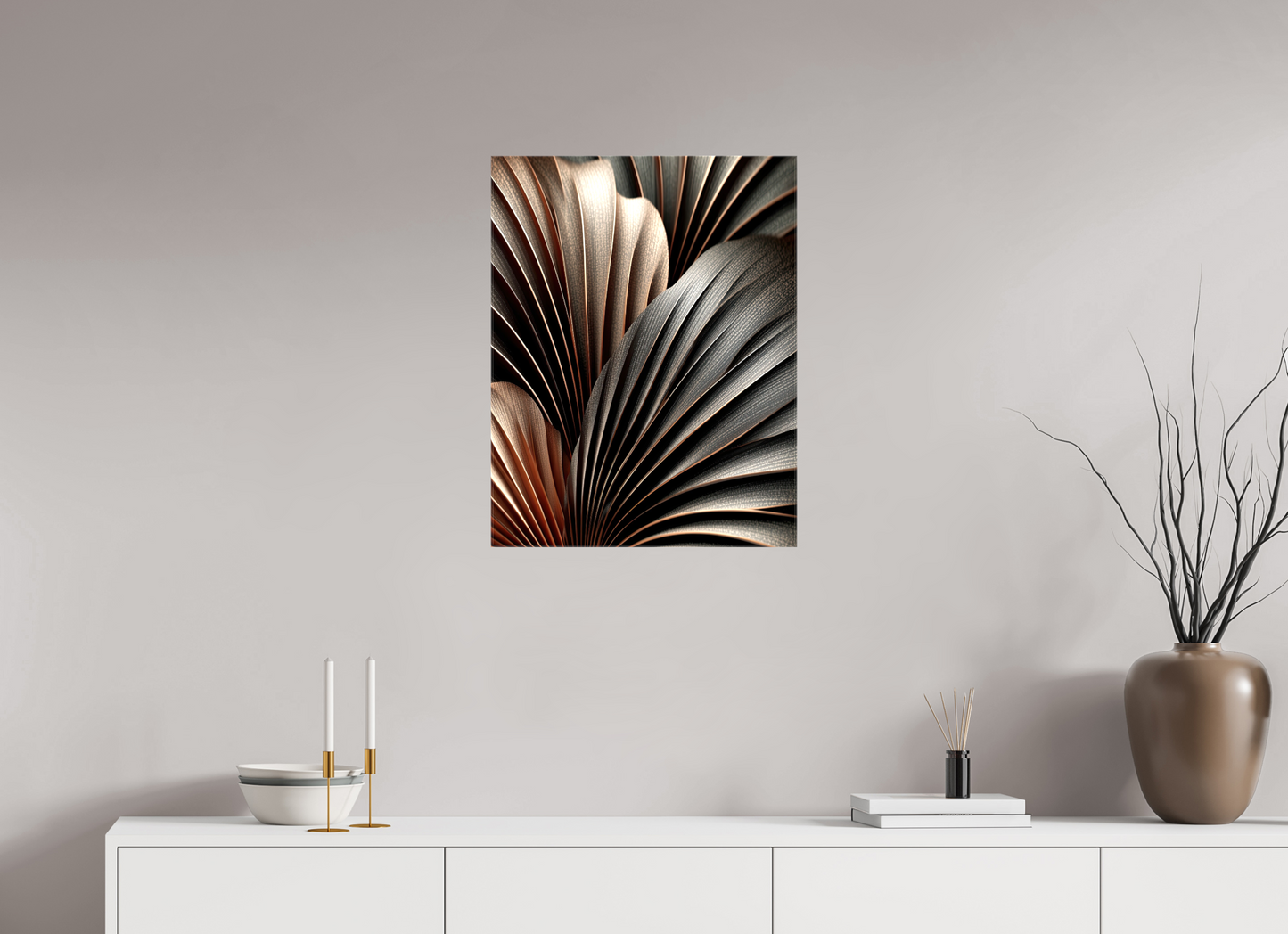 20 x 25.7″, Glossy Canvas Dark Leaves
