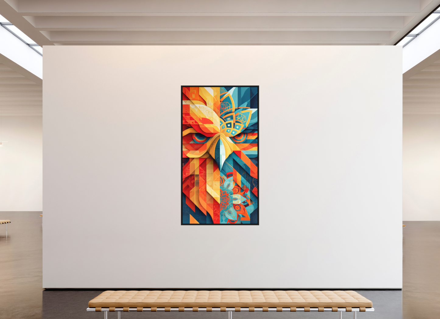43 x 78.2″, Photo Print on Aluminum Backing with boarder Abstract Warm & Cold Eagle