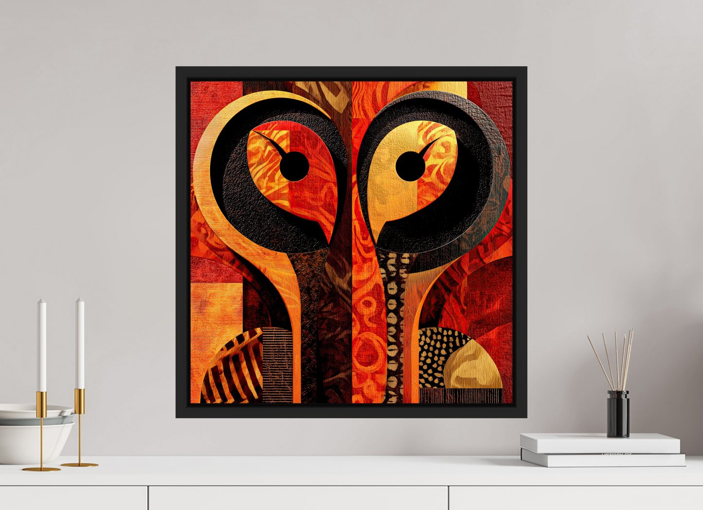 20 x 20″, Fine Art Print on Aluminum Dibond with Boarder Abstract Cutout 3