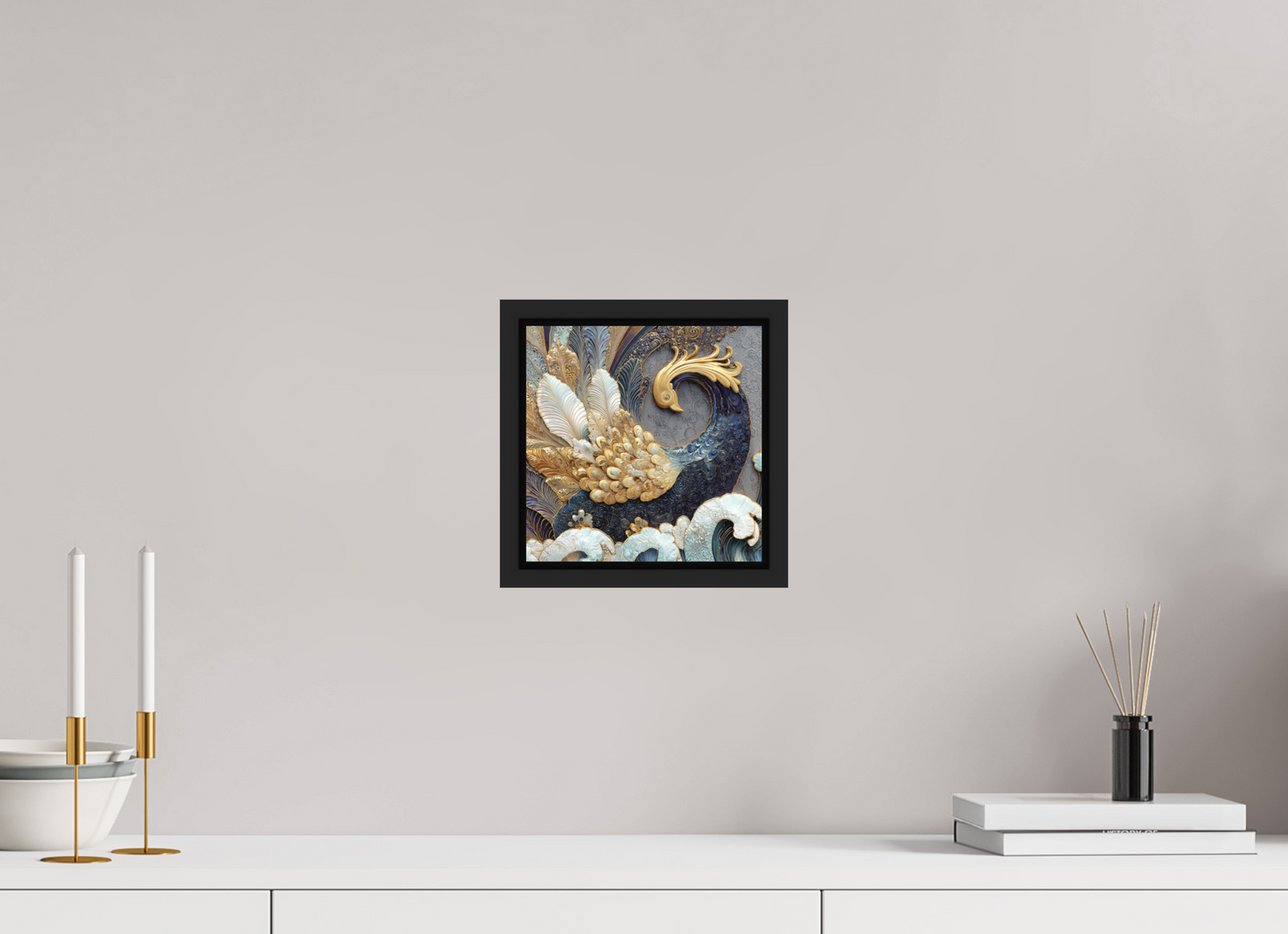 8 x 8″, Photo Print on Aluminum Backing with boarder Swan 2
