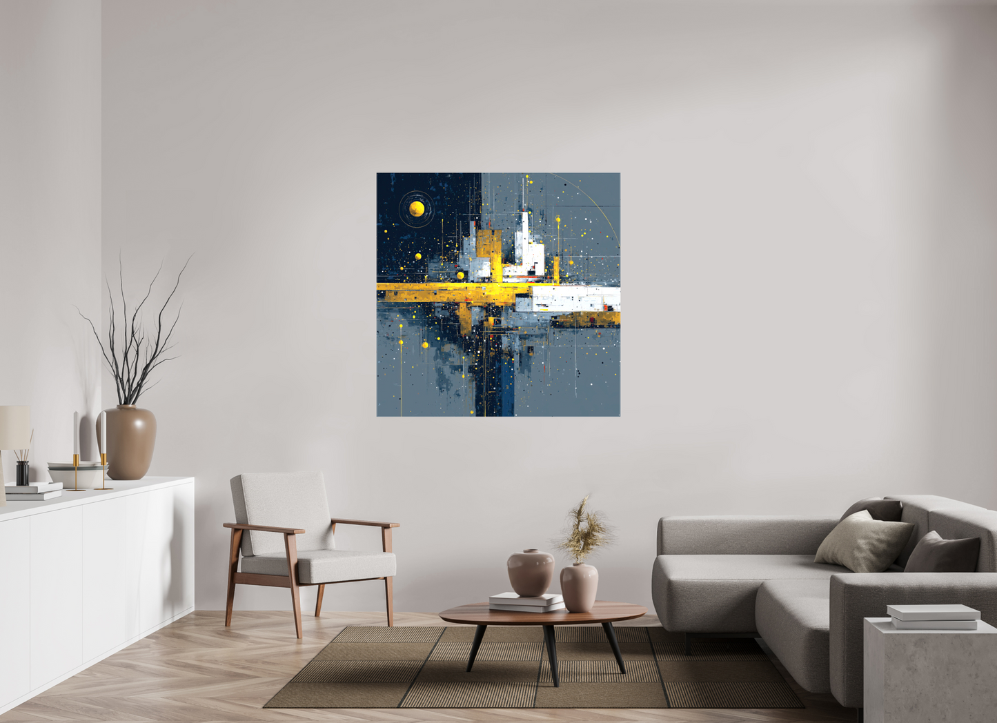 50 x 50″, Glossy Canvas Abstract City