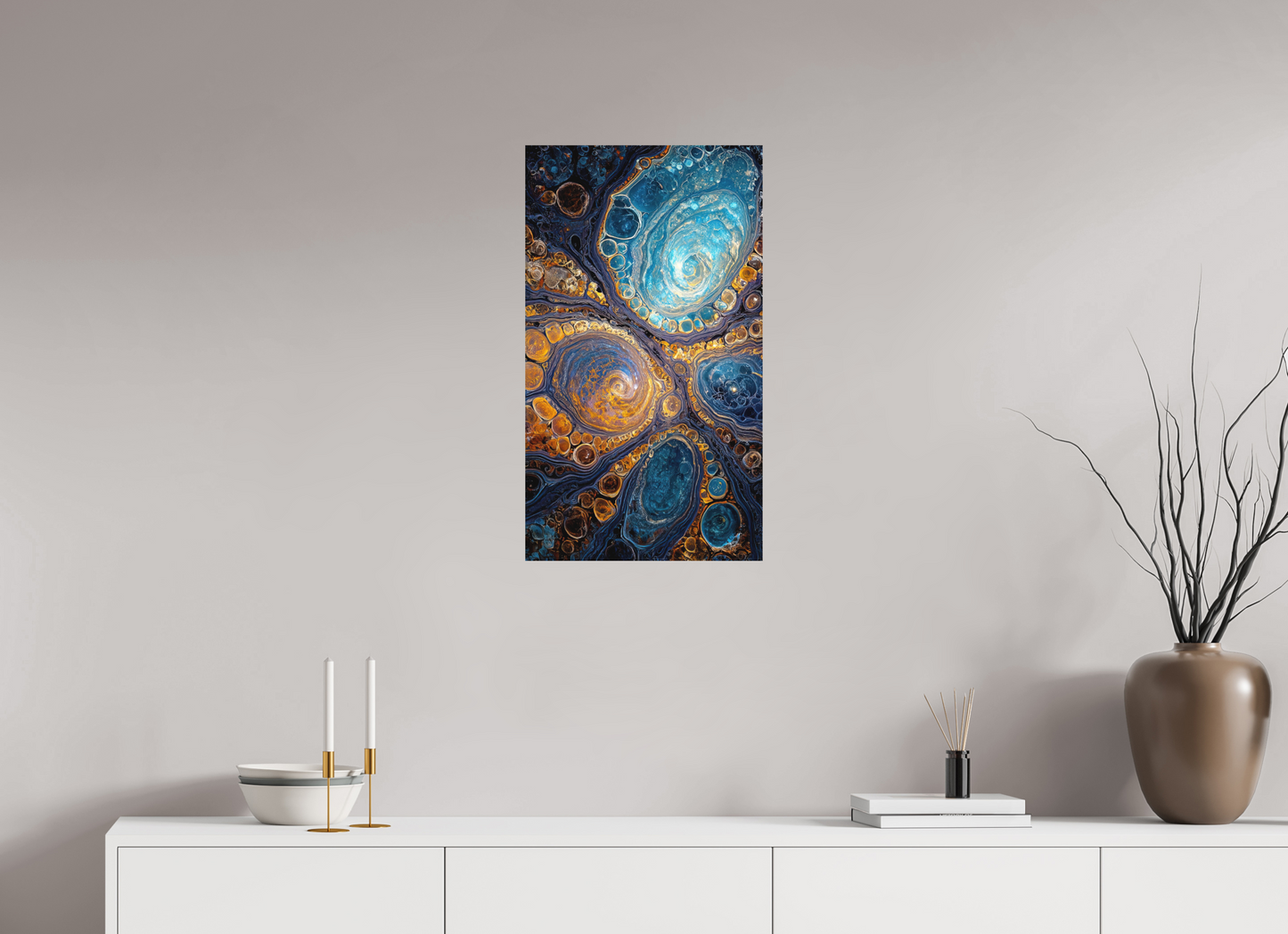16 x 28″, Photo Print on Aluminum Backing Abstract Geode